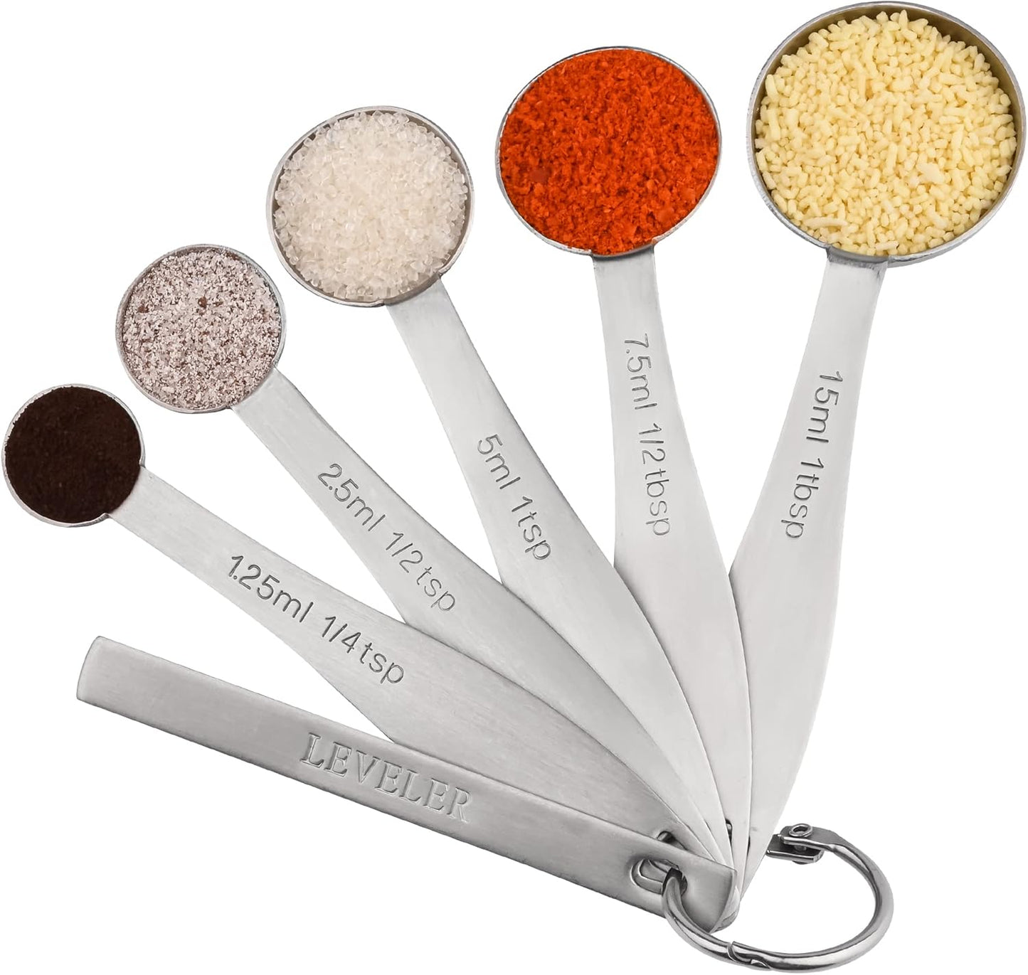 Smithcraft Measuring Cups and Spoons, 12 Piece Metric & US 18/8 Stainless Steel Measuring Cup and Spoon Set, Dry Metal Measuring Cups Spoons & Leveler & Measure Equivalents for Kitchen & Baking