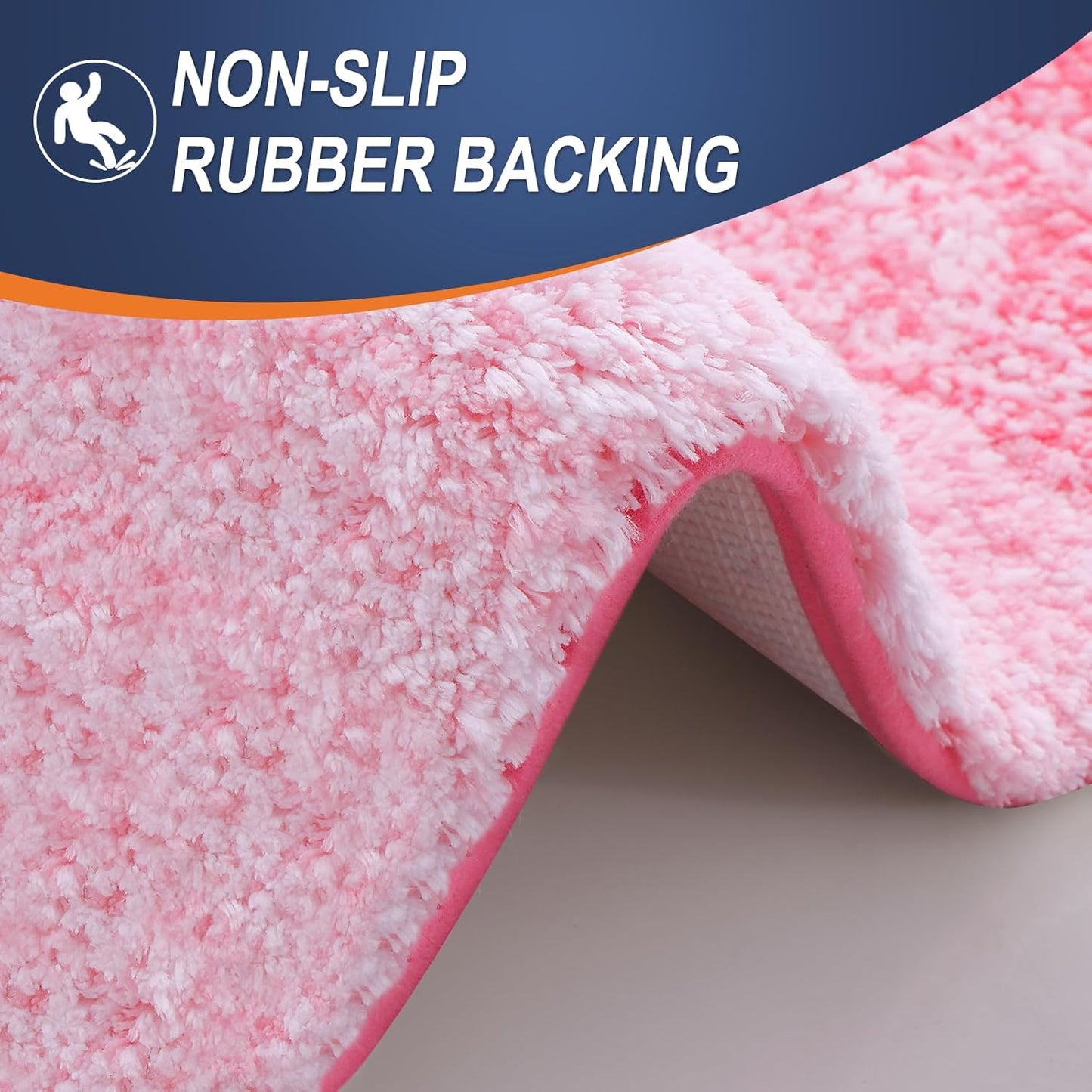 OLANLY Bathroom Runner Rugs 70x24, Extra Soft Absorbent Microfiber Bath Rugs, Rubber Backing, Quick Dry, Machine Washable Bath Mats for Bathroom Floor, Tub and Shower, Home Decor Accessories, Pink