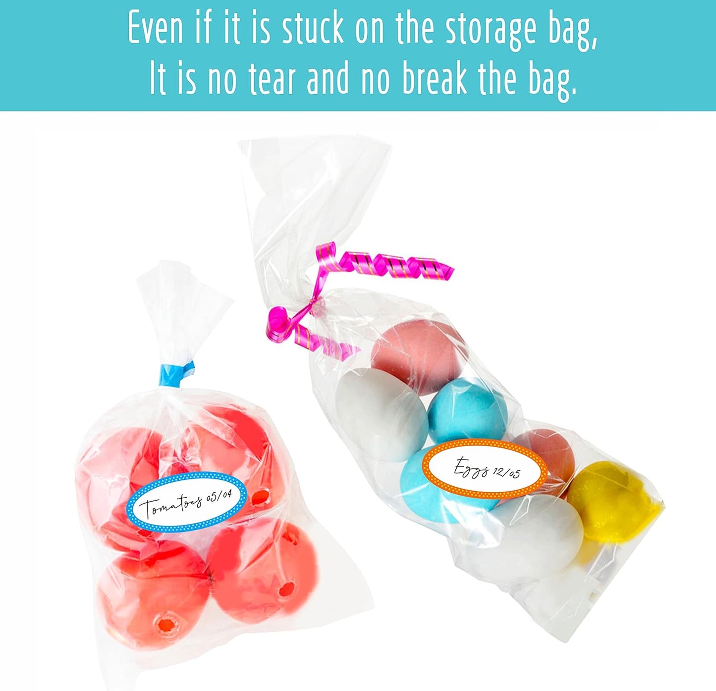 500 Removable Freezer Pantry Canning Labels, 8 Colorful Polka Borders, Water Oil Resistant with Perforation Line for Food Containers Jars Kitchen Restaurant Storage Organization