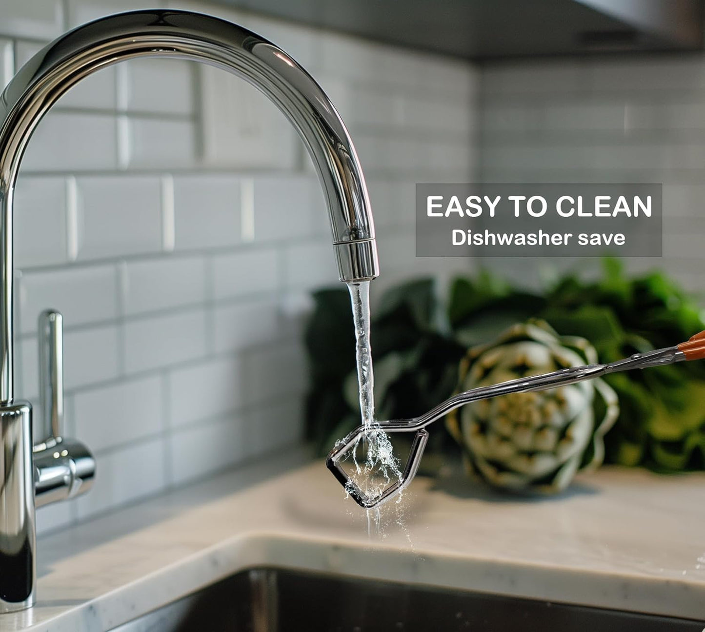 Stainless Steel Scissor Tongs, Heavy Duty, Kitchen Tongs for Food Cooking Barbecue BBQ Grilling and Serving 2pcs Orange