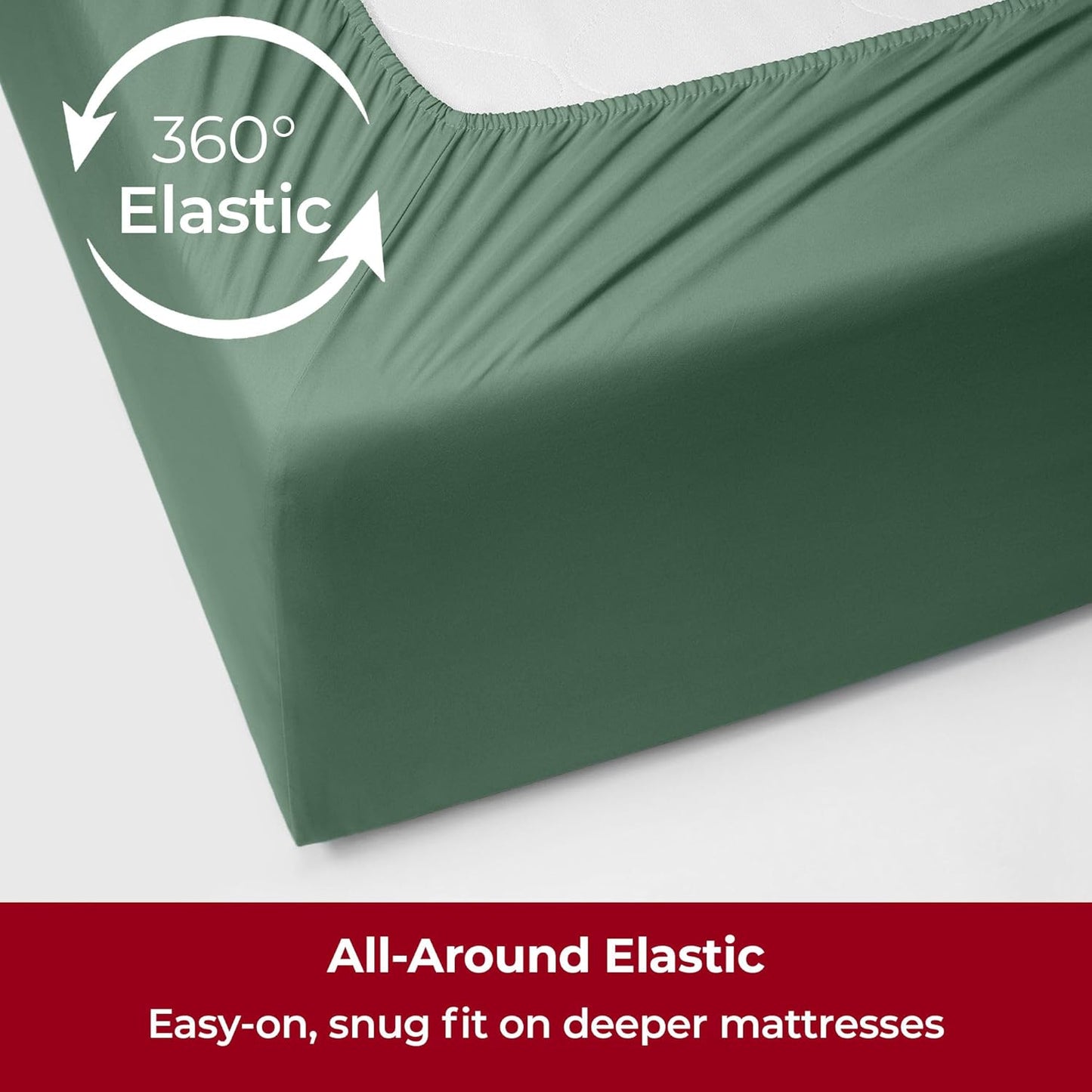 Mellanni Extra Deep Twin Sheets - 3 PC Iconic Collection Bedding - Hotel Luxury, Ultra Soft, Cooling Bed Sheets - Wrinkle, Fade, Stain Resistant (Twin, Emerald Green)