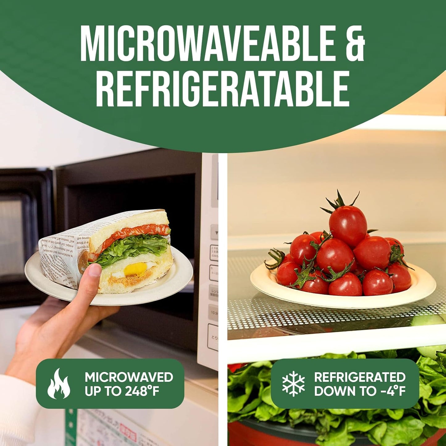 Paper Plates 6 Inches, 100 Pack Disposable Plates – 100% Compostable Plates, Water & Oil Proof Dessert Plates, Microwavable Small Paper Plates, Perfect Paper Plate For Party - Brown