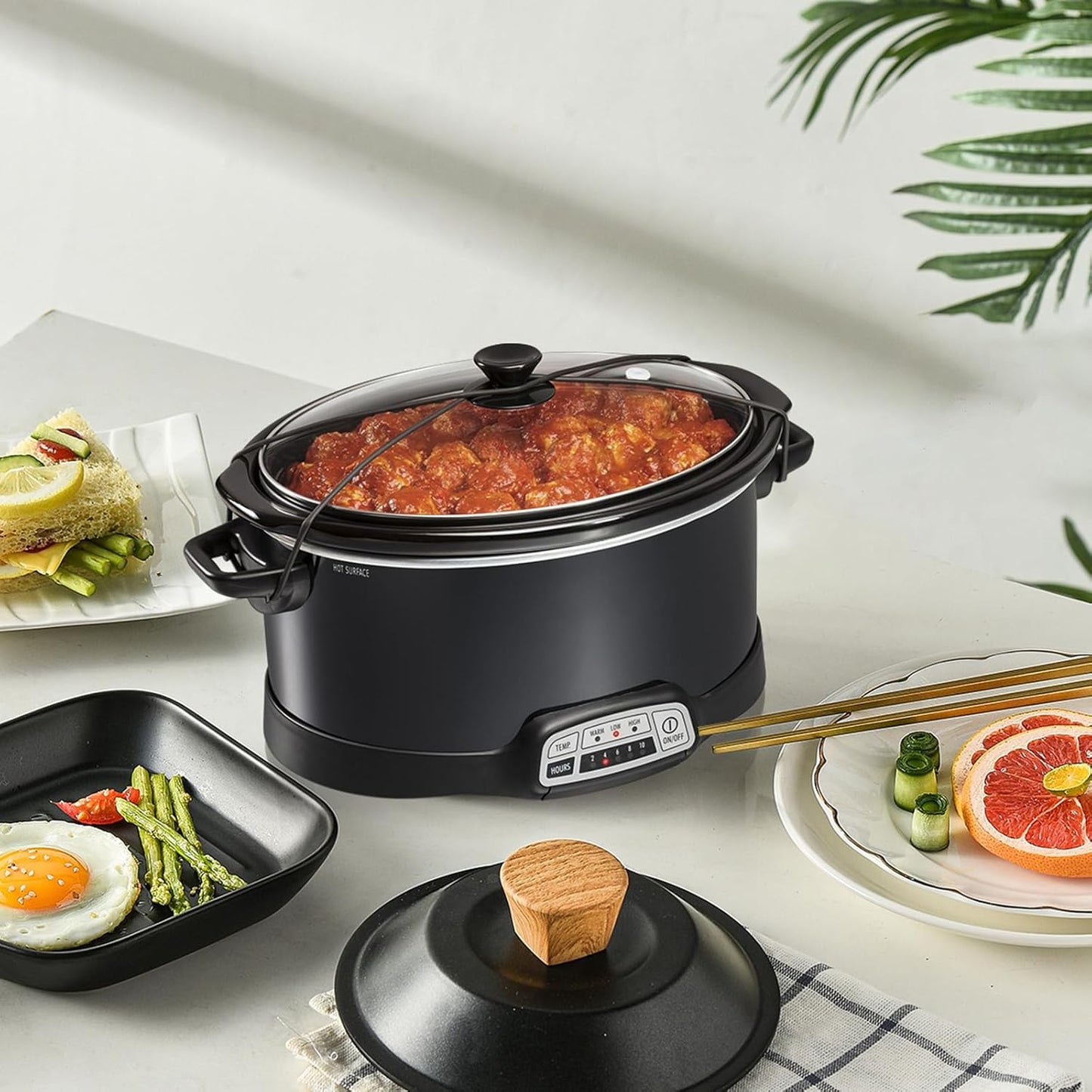 Black Lid Latch Strap Rubber Band Fit for Hamilton Beach Crock Pot Slow Cooker 6, 7, and 8 quart models, including 33167, 33172, and 33176（2PC）