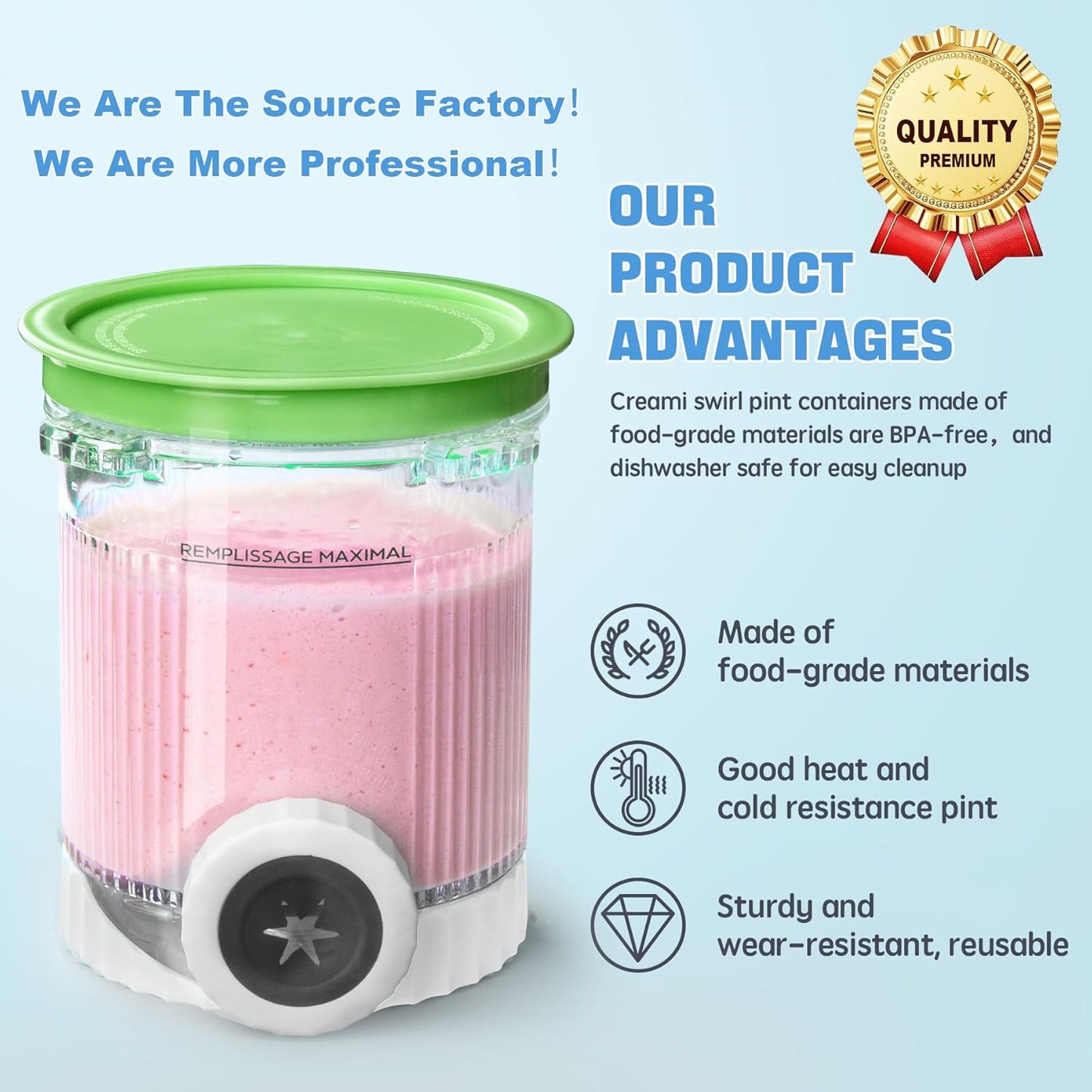 4 Pack Creami Swirl Pints & Lids for Ninja, Compatible with NC700 Series Ninja Swirl Ice Cream & Soft Serve Makers, with 4 Spoons & 64 Writable Labels, BPA-Free & Dishwasher Safe, Green Lids