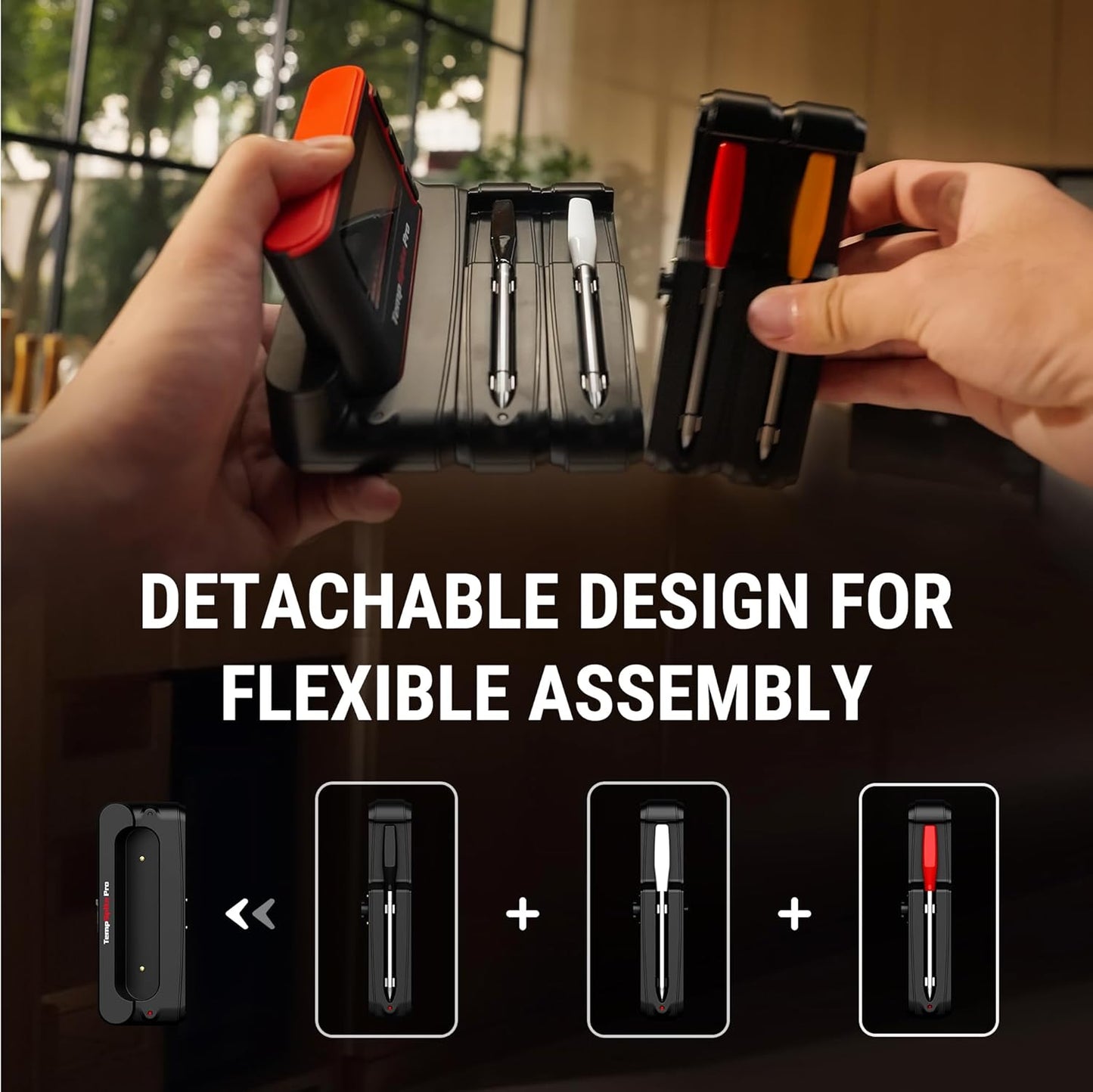 TempSpike Wireless Meat Thermometer Digital with App, WiFi & Bluetooth BBQ Grill Thermometer with High Precision, Waterproof & Heat-Resistant Probes, Rechargeable Base with Display for BBQ Smoker Oven