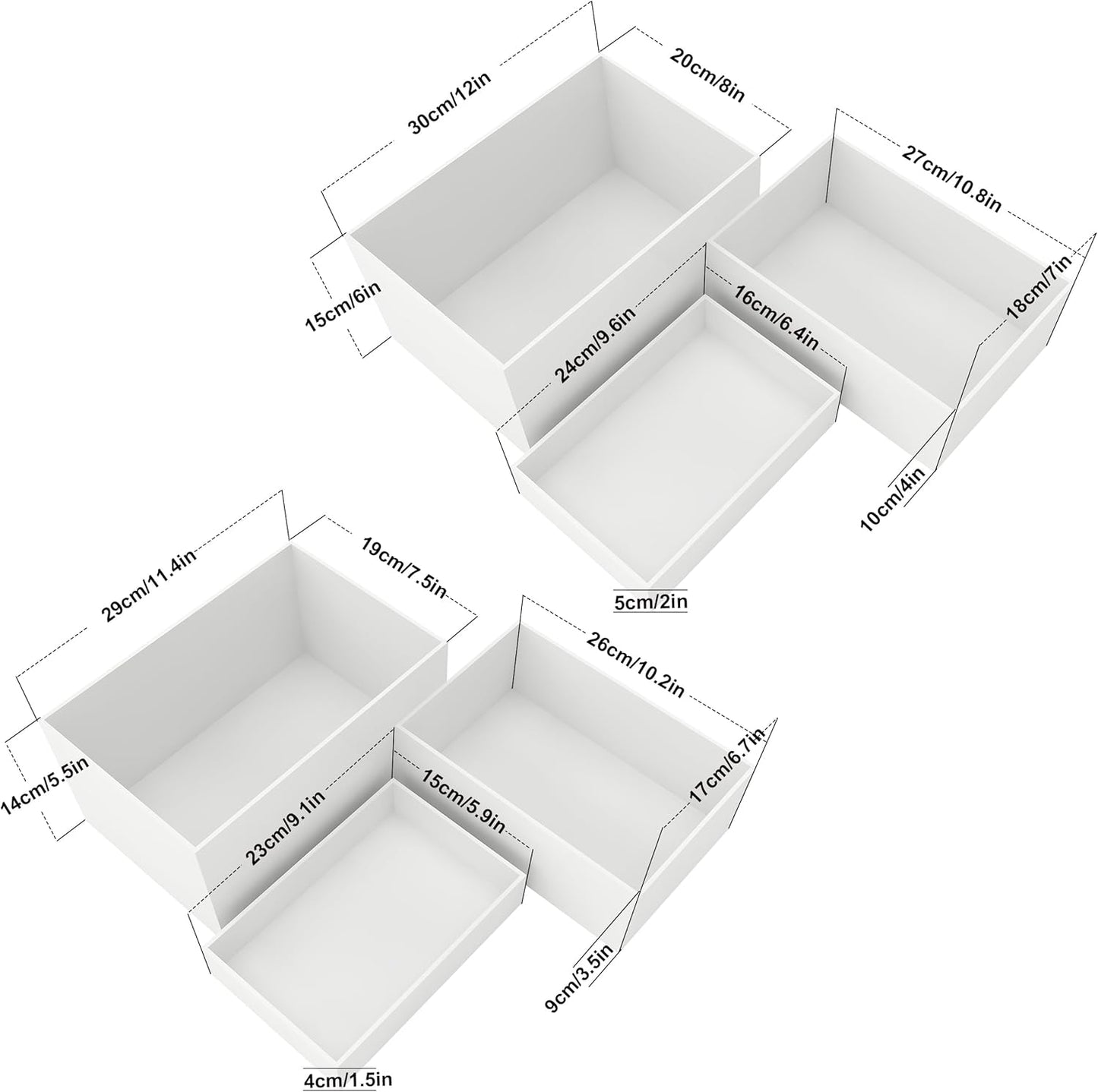 6 Pack White Buffet Food Risers, Step 12” 11”10” Large Size Acrylic Cube Box Display for Dessert Food Drink Collectibles Jewelry Figures, Display Stands for Retail Vendor Events,5 Side, Rectangle