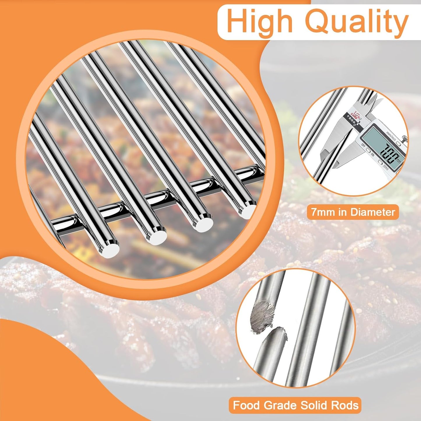 19 1/4" Grill Grates for Brinkmann Grill Replacement Parts 810-8500-S, 810-8501-S, 810-8502-S, Jenn Air 720-0337, 750-0142, Costco Kirkland 720-0432, Charmglow, Members Mark, Nexgrill, Ducane, 3PCS