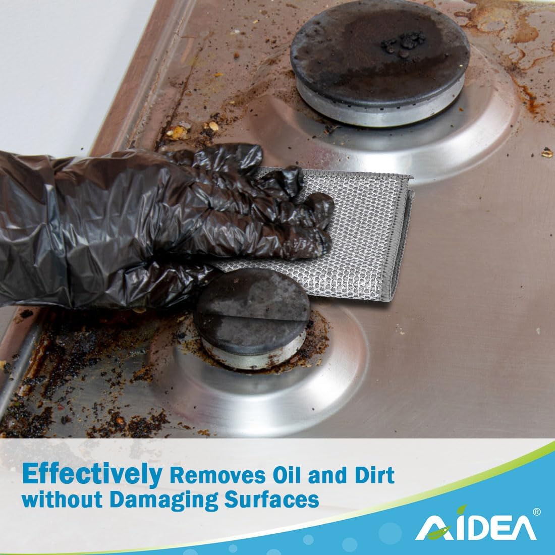 AIDEA Non Scratch Wire Dishcloth 12PK, Wire Dishwashing Rag for Wet and Dry, Washable Dish Rags No Odor, Cleaning Pads Steel Scrubber for Cookware, Sinks, Dishes, Stove Tops, 7"×8"