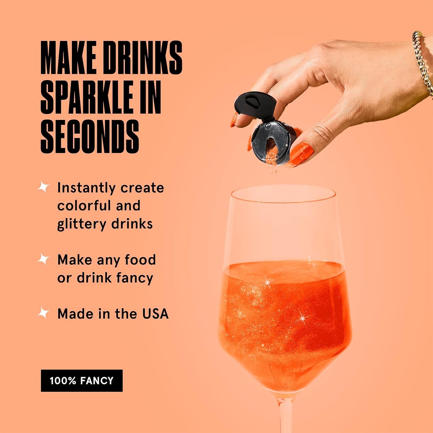 Fancy Sprinkles Carnelian Orange Premium Edible Glitter, Sparkle for the Showgirl Era with 100% Edible Glitter for Sparkling Food & Drinks No Taste or Texture (4gm)