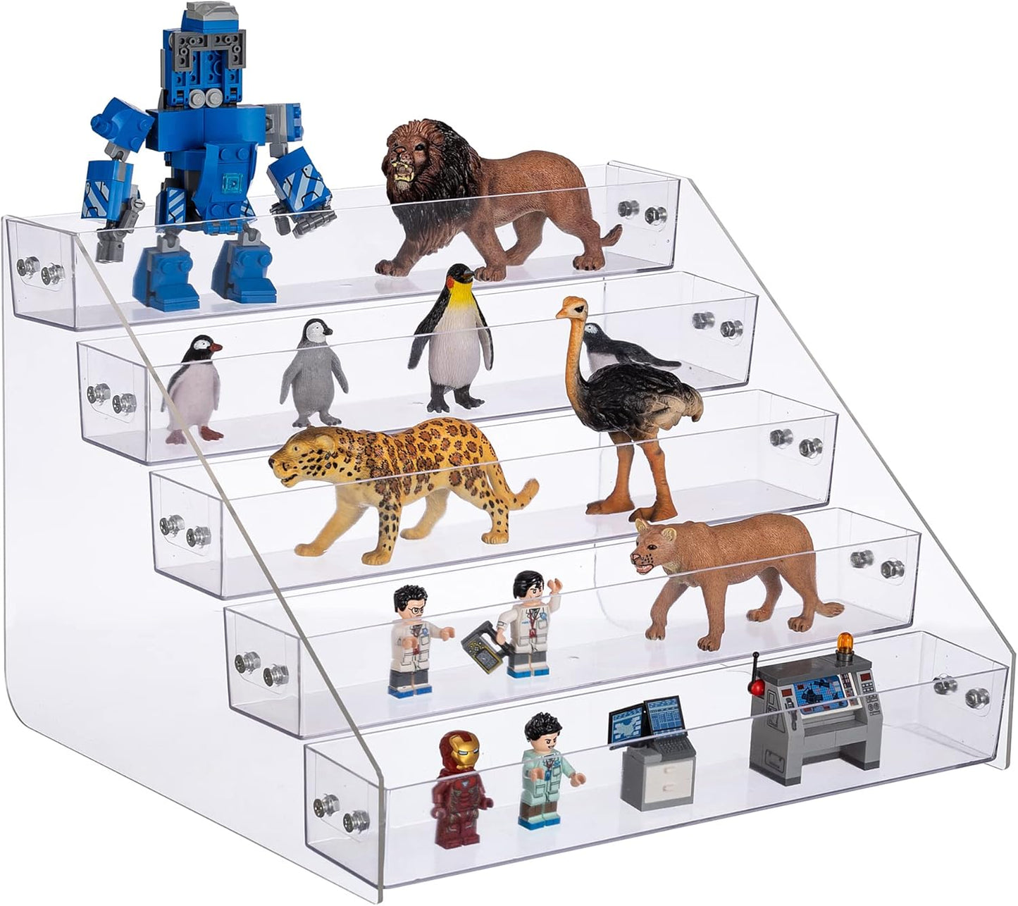 Tiered Spice Rack Acrylic, Spice Rack Shelf Seasoning Organizer for Countertop, Cabinet, Pantry, Kitchen Storage - 5 Tier