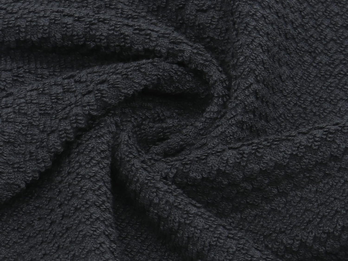 Cotton Grid Dish Cloths, Terry Cleaning Rags, 12 x 12 Inches, Light and Soft, Quick Drying Dish Rags, 8pc/Set (Black Multi)