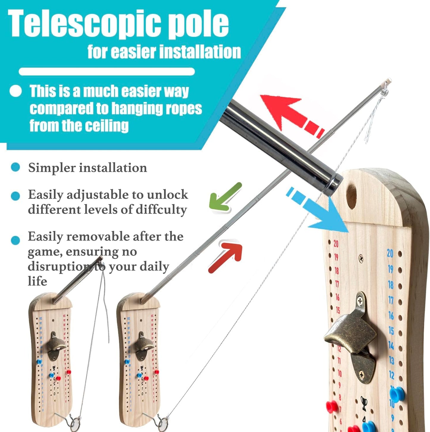 Hook and Ring Toss Game Bottle Opener Ring Toss Game for Indoor Outdoor Party Man