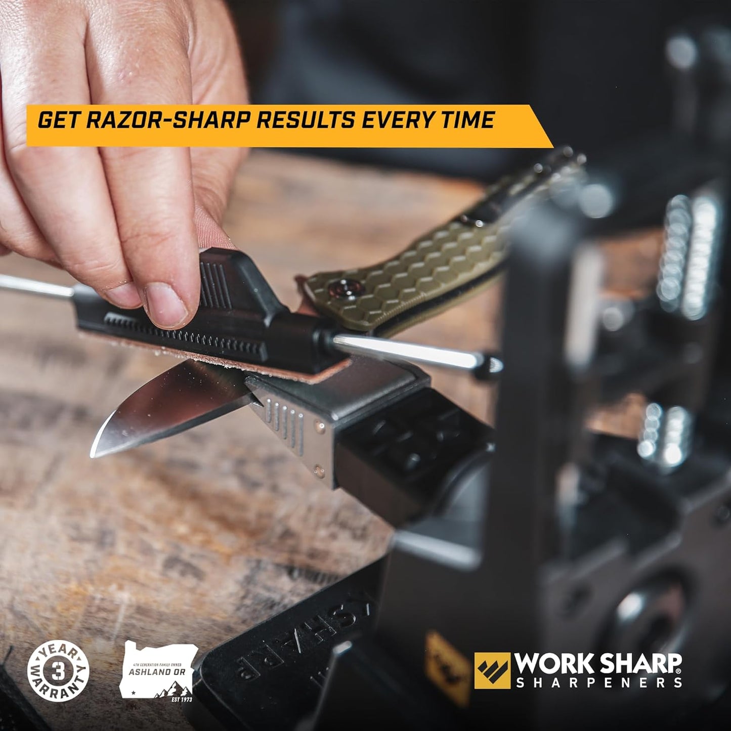 Work Sharp Precision Adjust Elite Knife Sharpener - Adjustable Knife Sharpening System - For Hunting, Serrated & Kitchen Knives