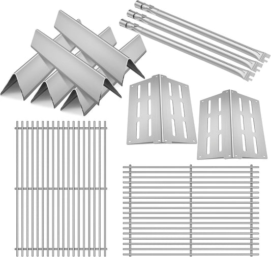 7524 7528 Cooking Grates 7622 Heat Deflectors 7620 Flavorizer Bars with Burner Tube Set for Weber Genesis Grill Replacement Parts E-310 E-320 E-330 S-310 S320 S-330 EP-310 EP-320