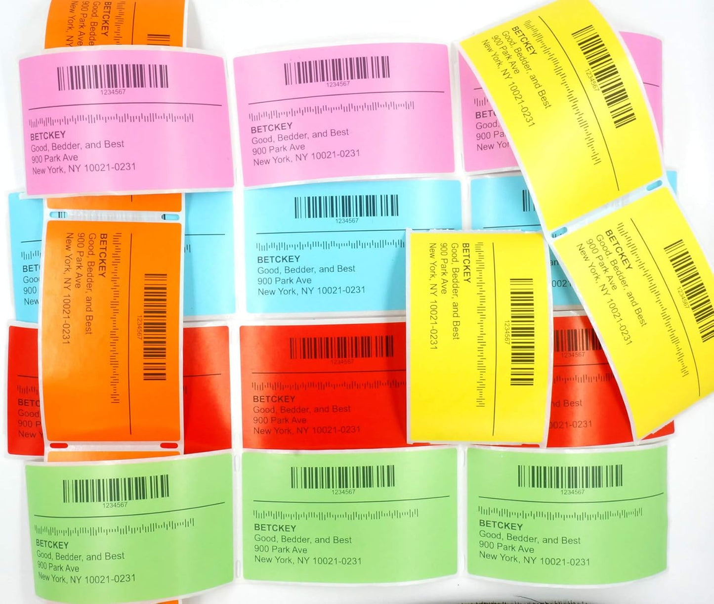 BETCKEY - 4" x 6" Shipping Labels Compatible with Zebra & Rollo Label Printer(not for dymo 4XL),Premium Adhesive & Perforated[Orange, 6 Rolls, 1500 Labels]