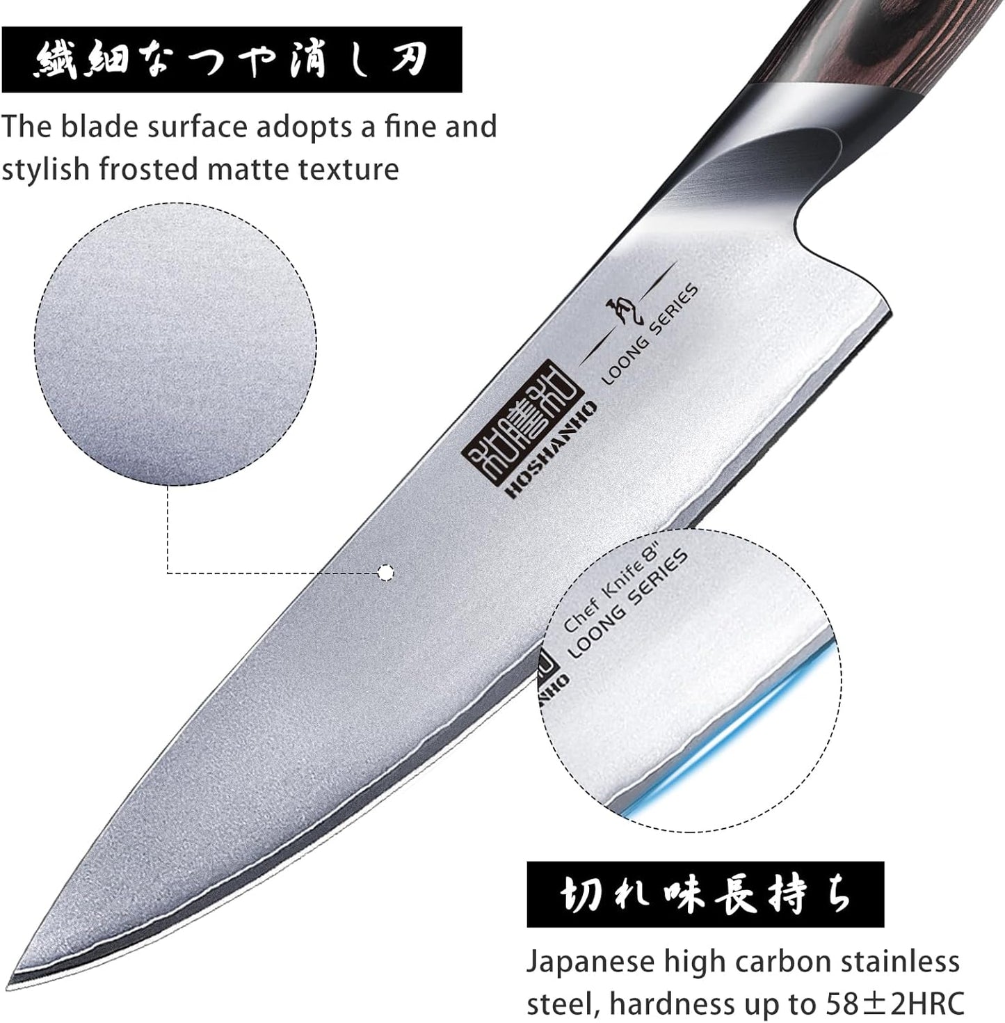 8-Piece Kitchen Knife Set, Japanese High Carbon Super Steel Knife Set with Block, Professional Ultra Sharp Chef Knife Set with Scissors