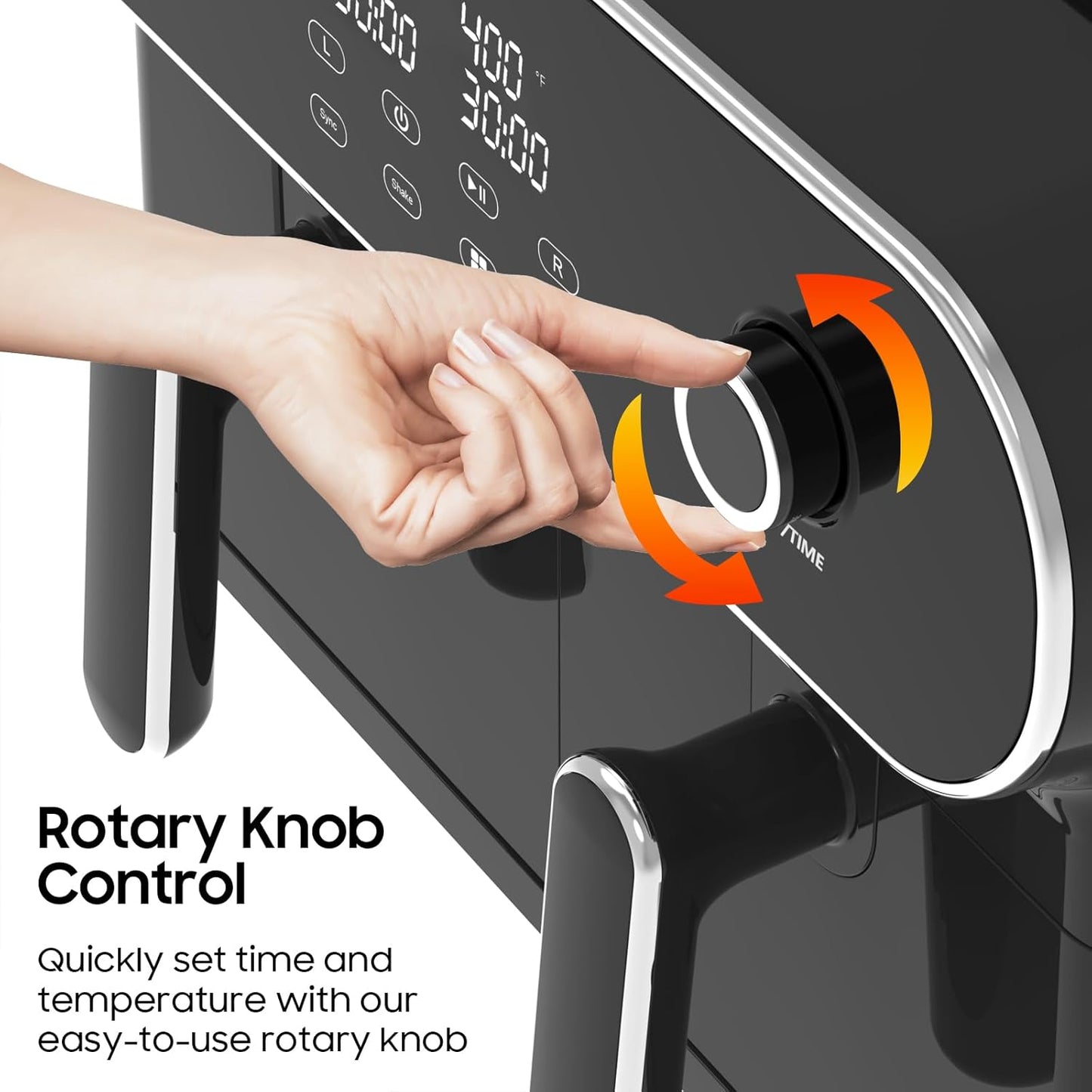 iceagle Dual Air Fryer 11 Quart - 6-in1 Airfryer with 2 Frying Baskets, Precise-control Knob | Sync & Dual Cook Functions to Ary Fry, Roast, Broil, Reheat and Dehydrate for Easy and Crispy Meals