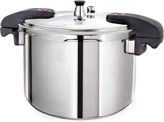 Buffalo 12 Quart Pressure Cooker Stainless Steel - Large Canning Pot with Lid for Home, Commercial Use - Easy to Clean Induction Stove Top Pressure Canner, Can Cooker - SG Certificate QCP412