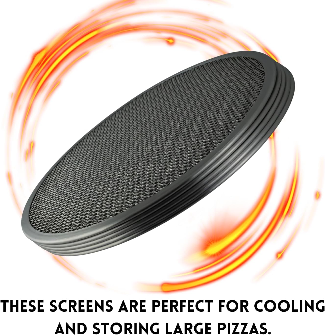 Folding Pizza Rack with Five 14 Inch Pizza Screens - Compact and Convenient Design for Easy Storage and Baking Multiple Pizzas