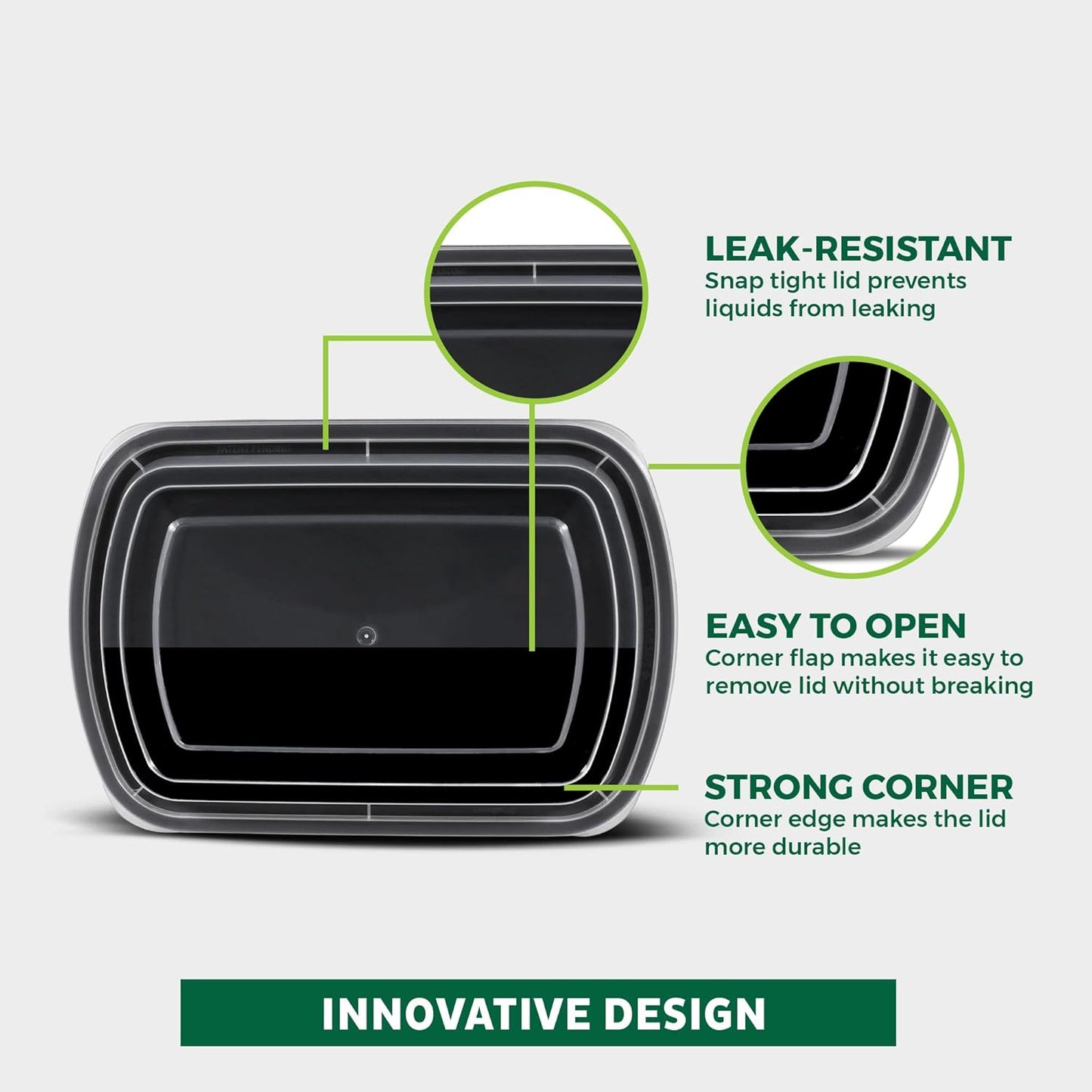 Freshware Meal Prep Containers [150 Pack] 1 Compartment Food Containers with Lids, Bento Box, Stackable, Microwave/Dishwasher Safe (38 oz)