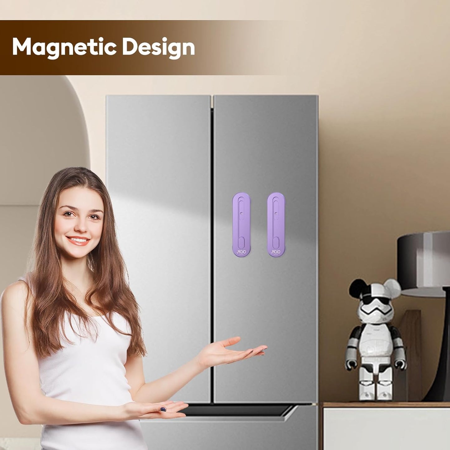 MOJOHAND Bread lame for Dough, Magnetic & Reusable Bread Lame Dough Scoring Tool, Anti-Slip Handle with Long Retractable Razor blades, Sourdough Scoring tool for Bread Making (Purple)