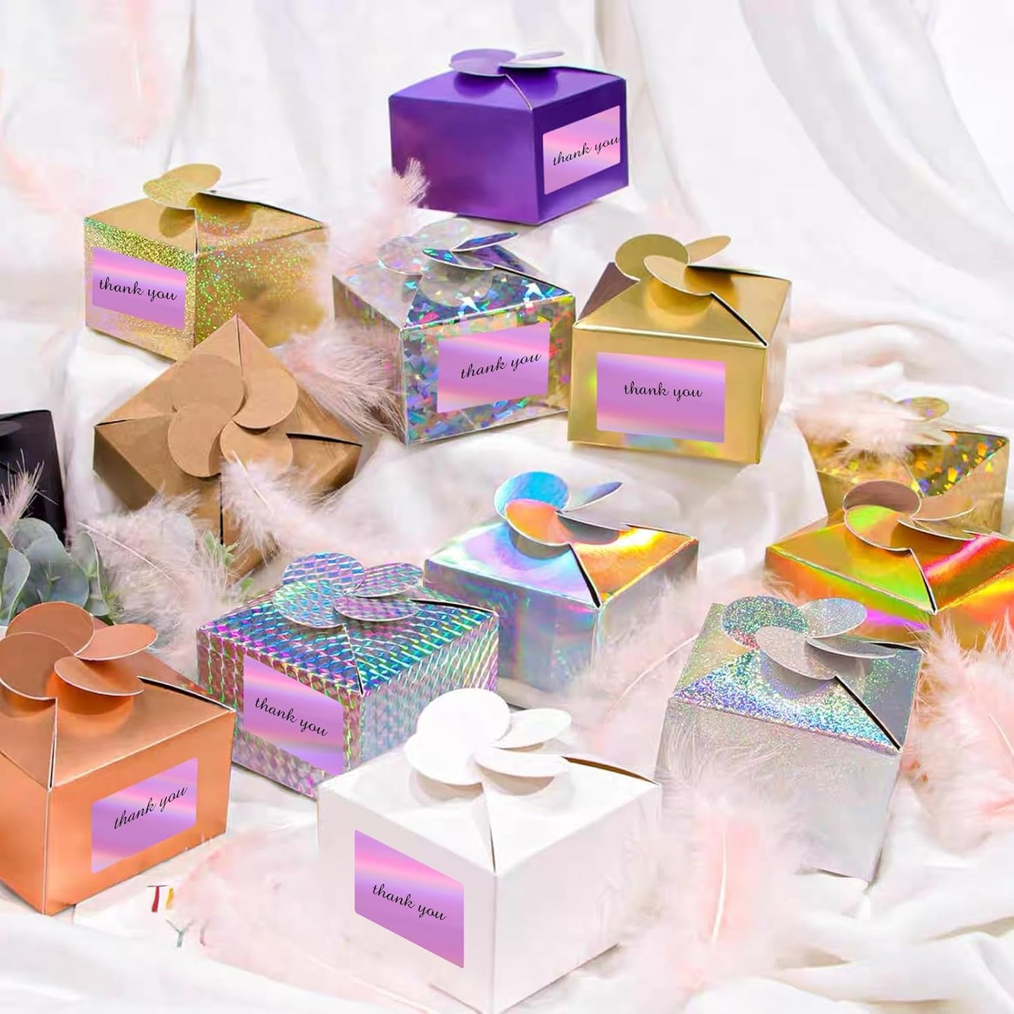 3x2 Inch Holographic Thermal Labels, Pink Thermal Sticker Labels, Rainbow Glitter Stickers for Price, Barcode, Mailing, Name, DIY Custom Logo Design, 200 Pcs/1 Roll