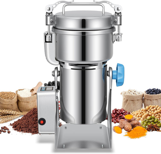 Grain Mill 500g Commercial Spice Grinders Electric 1500W Stainless Steel Pulverizer Dry Grinder for Grinding Wheat, Oats, Corn, Pepper, and Coffee Beans – Grinder for Kitchen.