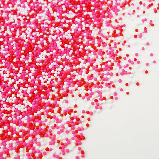 Pink Nonpareils Sprinkles, Edible Sprinkles For Cake Decorating, Pink Red and White Candy, 150g/5.29oz, Cupcake Topper, Cake Decoration, Mother's Day, Valentine's Day, Wedding Party Supplies