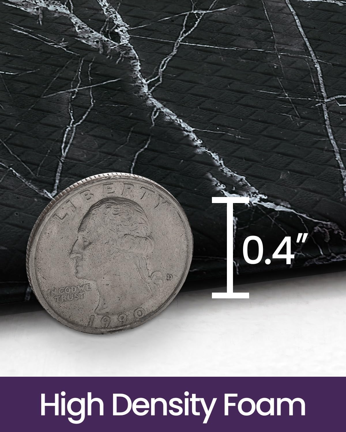 DEXI Kitchen Floor Mats Cushioned Anti Fatigue, 23x59 Large Wide Standing Comfort Runner Rug Waterproof, Marble Memory Foam Padded for Front Sink Laundry, Black