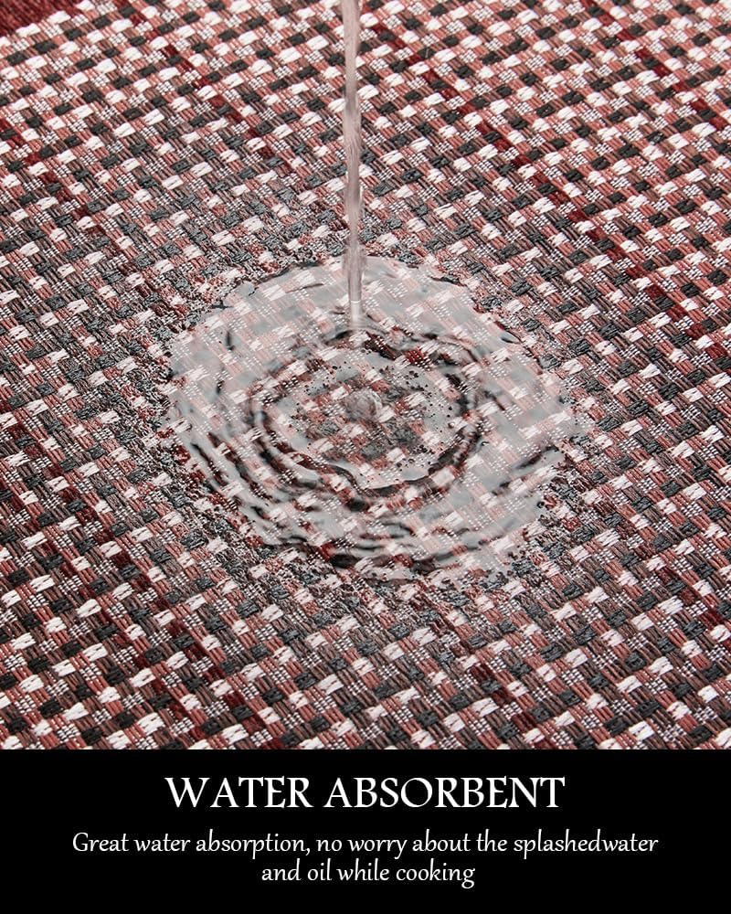 PADOOR Kitchen Mats for Floor, Kitchen Rugs Non Slip Washable, Rubber Backed Christmas Kitchen Runner Super Absorbent Xmas Kitchen Floor Mat Sink Rug, 20”x32” Red