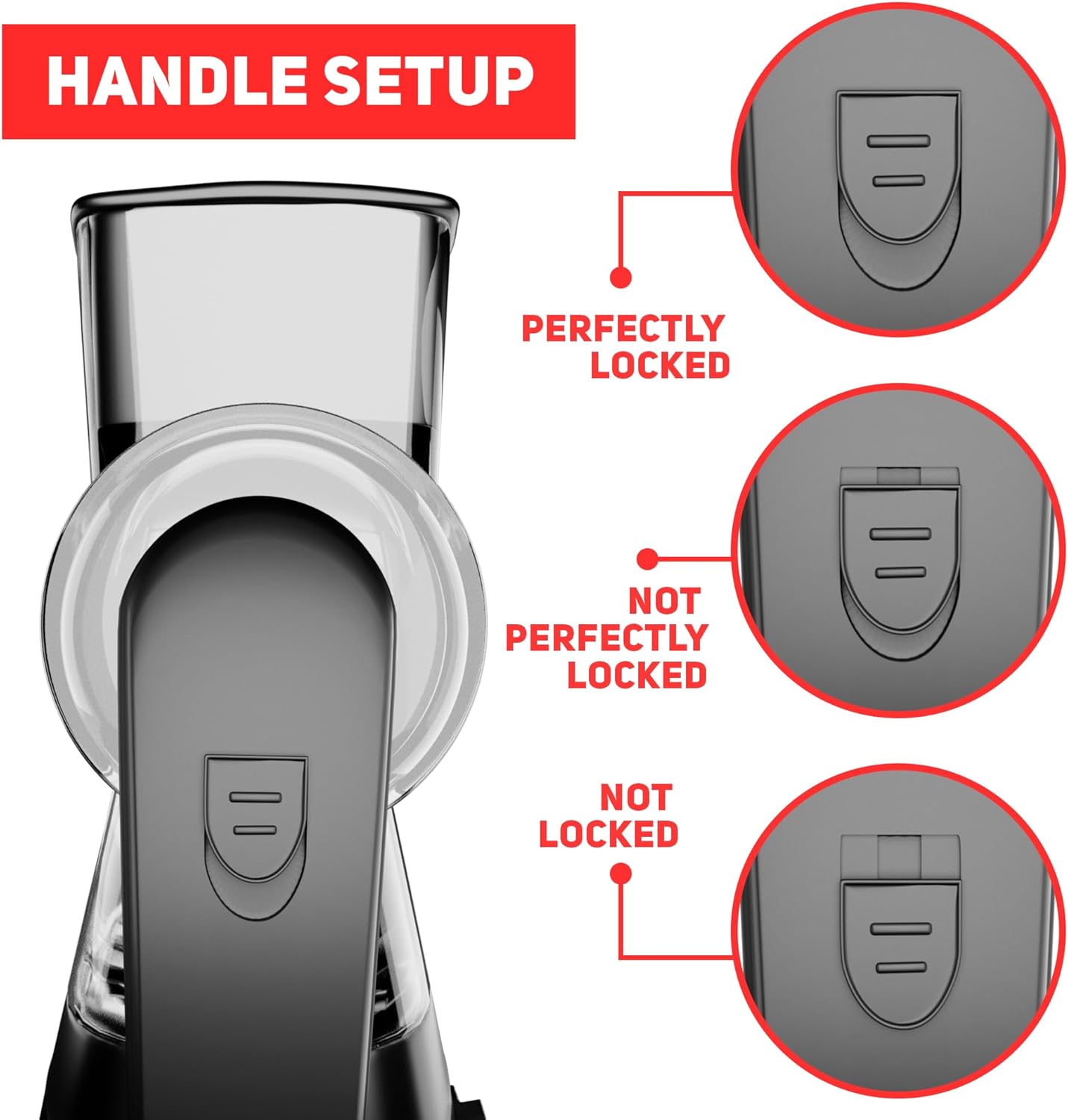 Rotary Cheese Grater Hand Crank - Counter Top 3 Blade Manual Cheese Shredder with Reinforced Suction, 3 Interchangeable Drums, Easy to Use Vegetable Chopper, Round Mandoline Slicer, Black