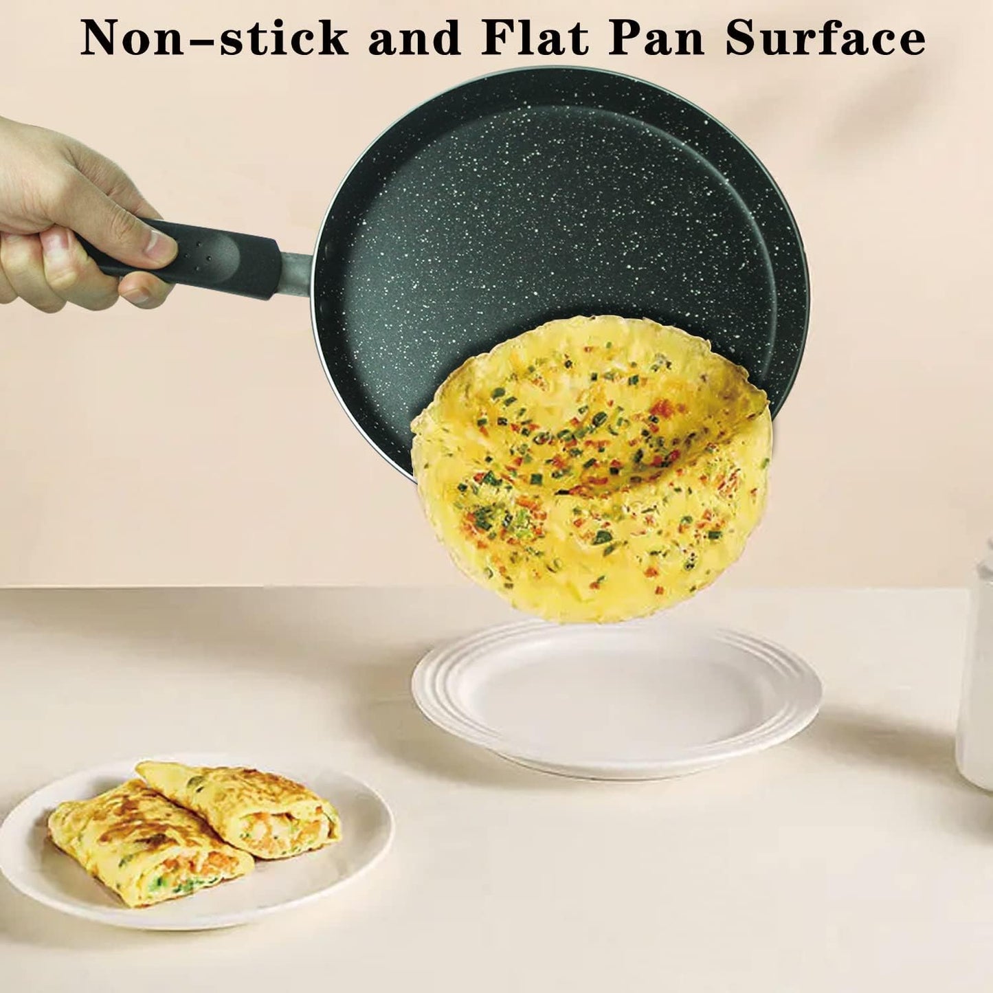 Nonstick Dosa Pan, Crepe Pan,Comal Para Tortillas, Non-Stick Pancake Griddle Compatible with Induction， also for Crepes.9.5 inch