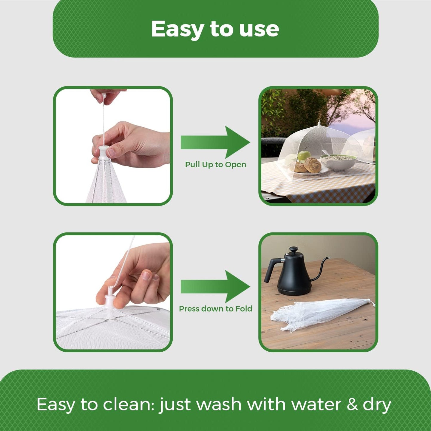 Simply Genius Mesh Food Covers - 12-Pack, 17in x 17in, White - Outdoor Kitchen & Picnic Accessories - Hosting Essentials for Glamping & Tailgating