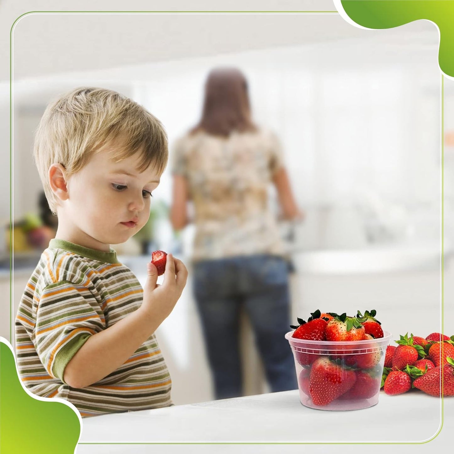 Deli Containers with Leakproof Lids-60 Sets [ 20sets-8oz, 20sets-16oz, 20sets-32oz] BPA-Free Plastic Microwaveable Clear Food Storage Container Premium Heavy-Duty, Freezer & Dishwasher Safe…