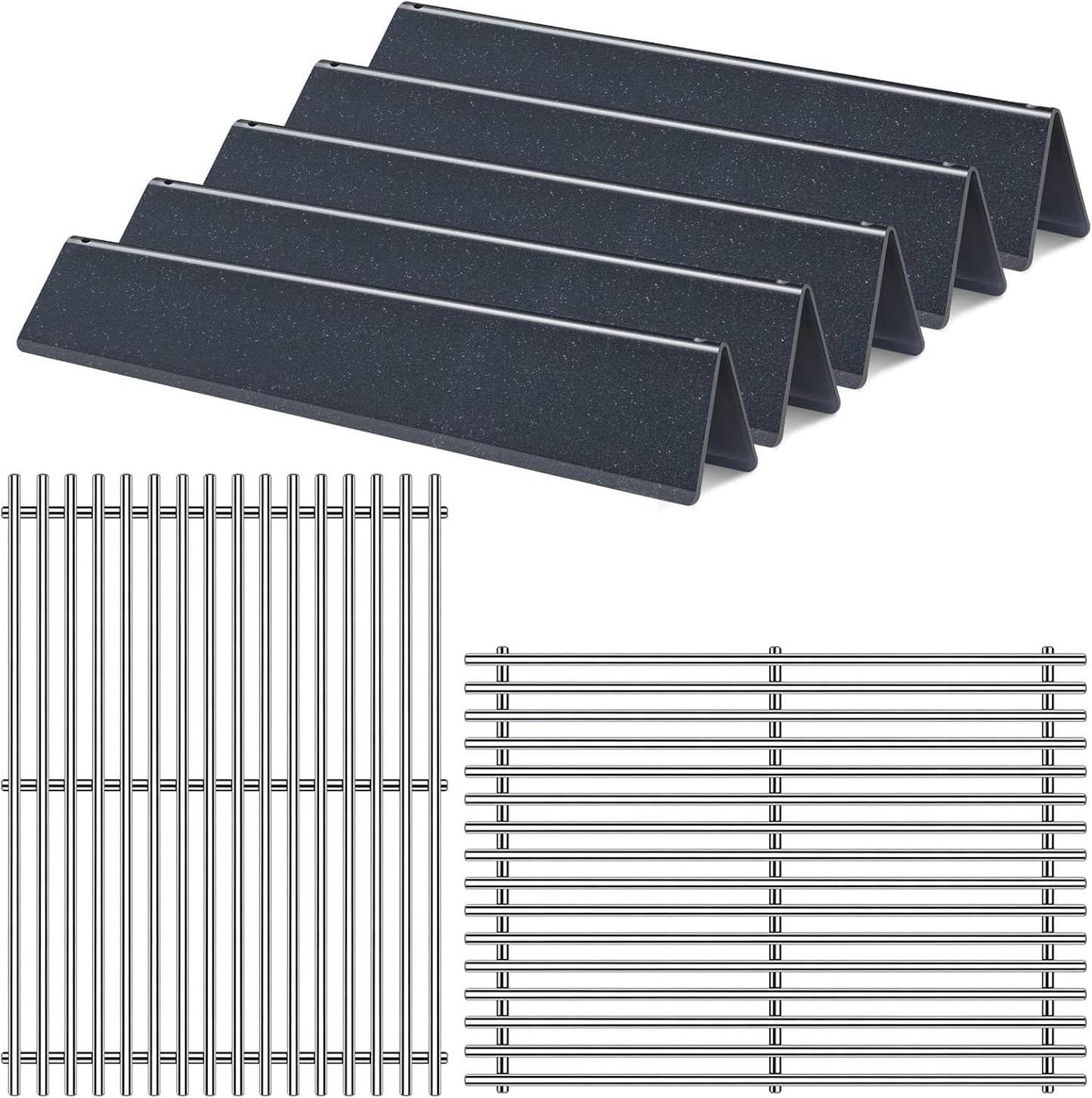 Grill Grates Flavorizer Bars Grill Parts for Weber Spirit 2 Spirit II E-310, E-320, S-310, S-320, 7636 7638 7639 GS4 Spirit 300 Series, 17” Porcelain Steel BBQ Grid Replacement Accessories