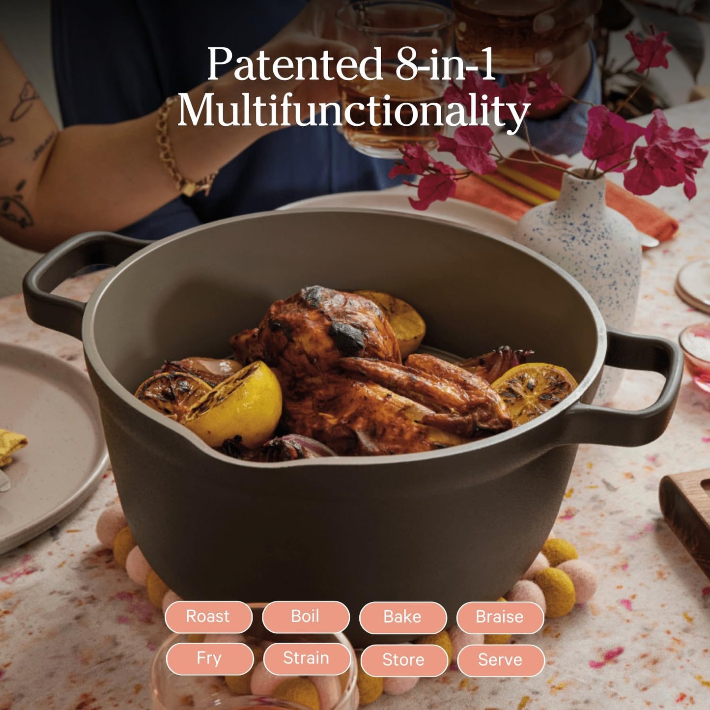 Our Place Perfect Pot - 5.5 Qt. Nonstick Ceramic Sauce Pan with Lid | Versatile Cookware for Stovetop and Oven | Steam, Bake, Braise, Roast | PTFE and PFOA-Free | Toxin-Free, Easy to Clean | Char