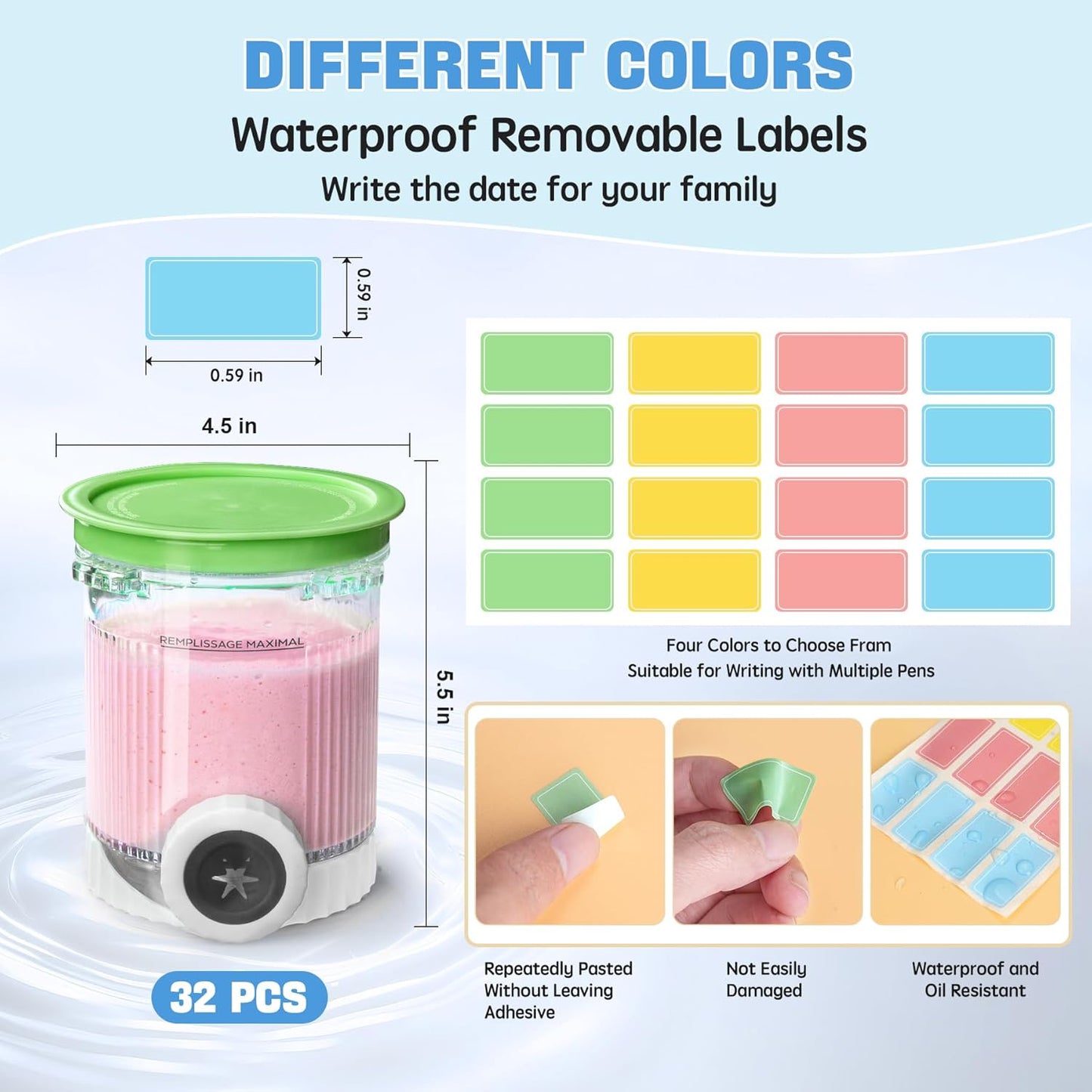 4 Pack Creami Swirl Pints & Lids for Ninja, Compatible with NC700 Series Ninja Swirl Ice Cream & Soft Serve Makers, with 4 Spoons & 64 Writable Labels, BPA-Free & Dishwasher Safe, Green Lids