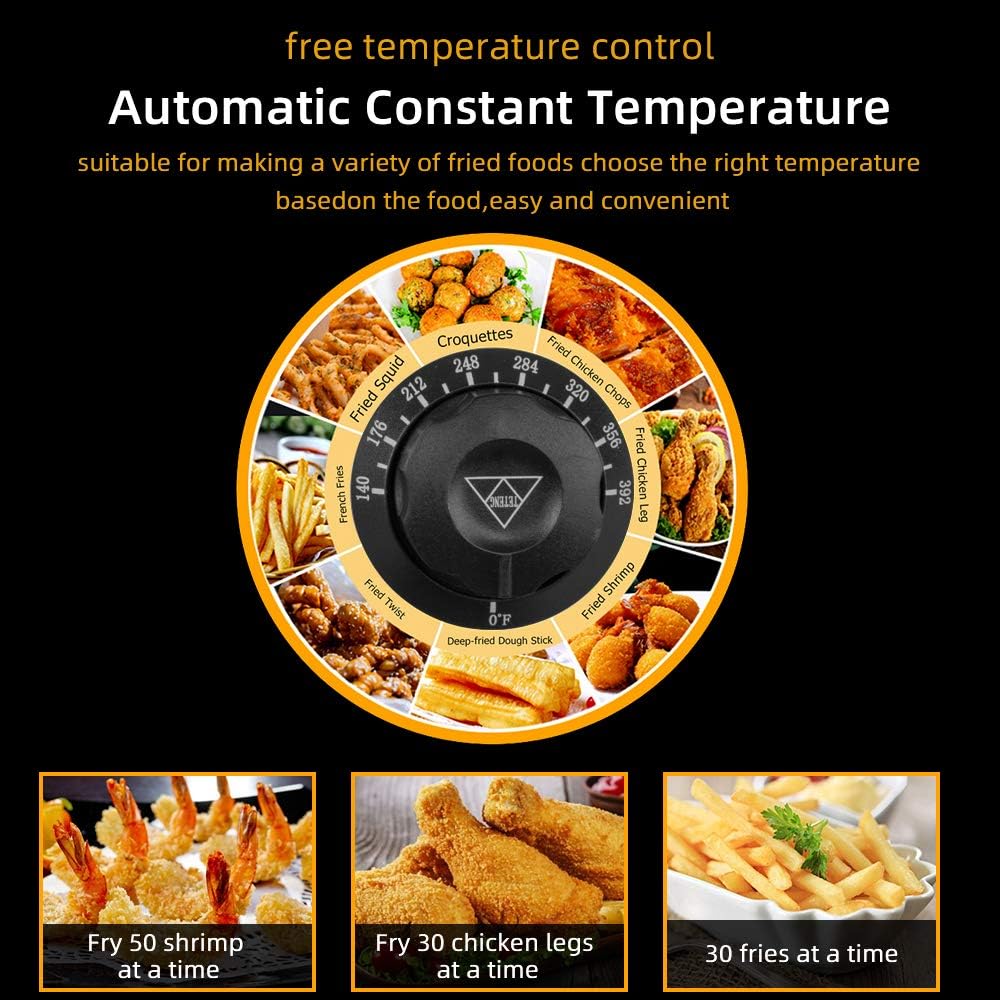 25QT/23.6L Commercial Deep Fryer with Basket and Lid, 3400W Electric Fryer with Adjustable Temperature & Timer, Stainless Steel Countertop Oil Fryer for French Fries, Onion Rings, Donuts