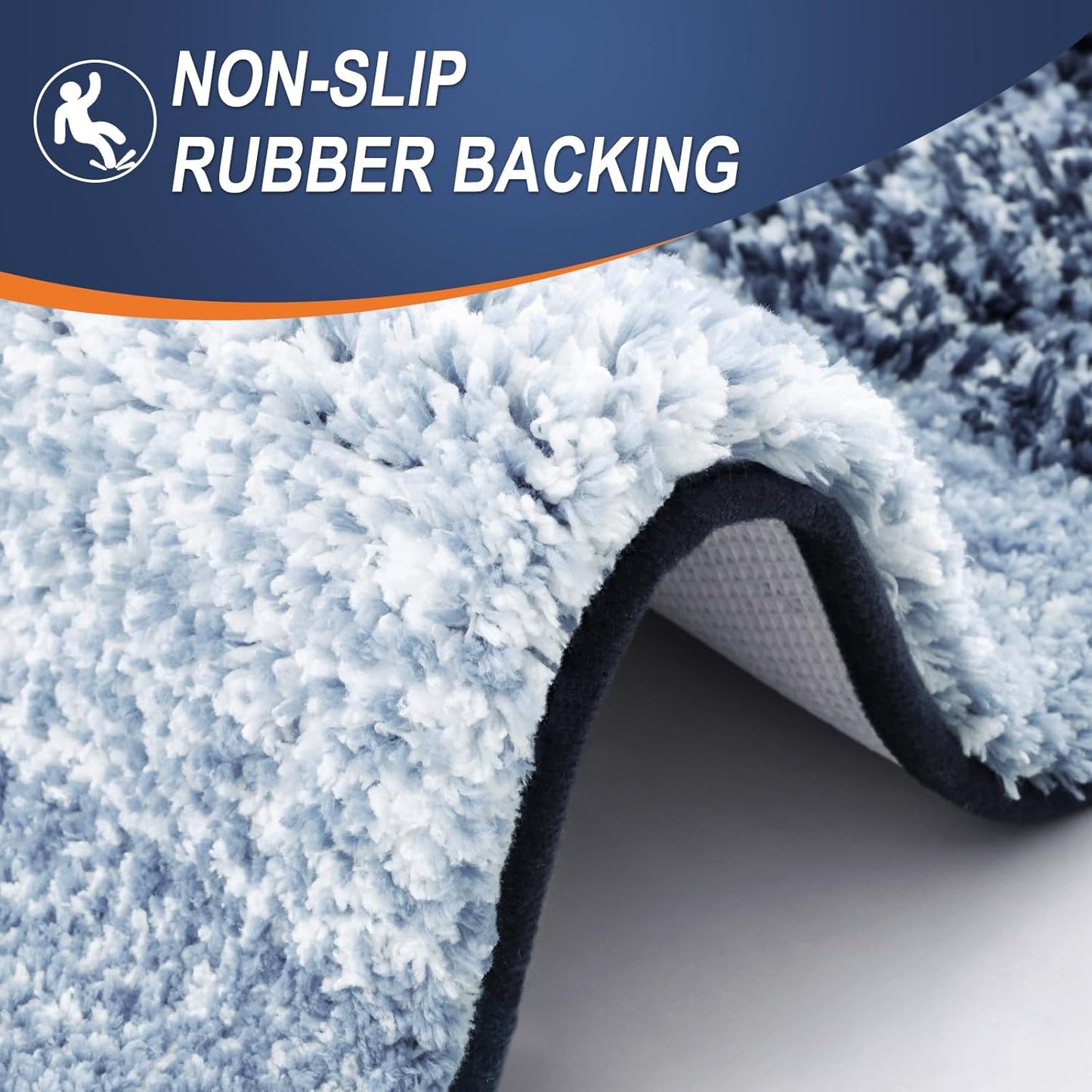 OLANLY Bathroom Runner Rugs 70x24, Extra Soft Absorbent Microfiber Bath Rugs, Rubber Backing, Quick Dry, Washable Bath Mats for Bathroom Floor, Tub and Shower, Home Decor Accessories, Navy Blue