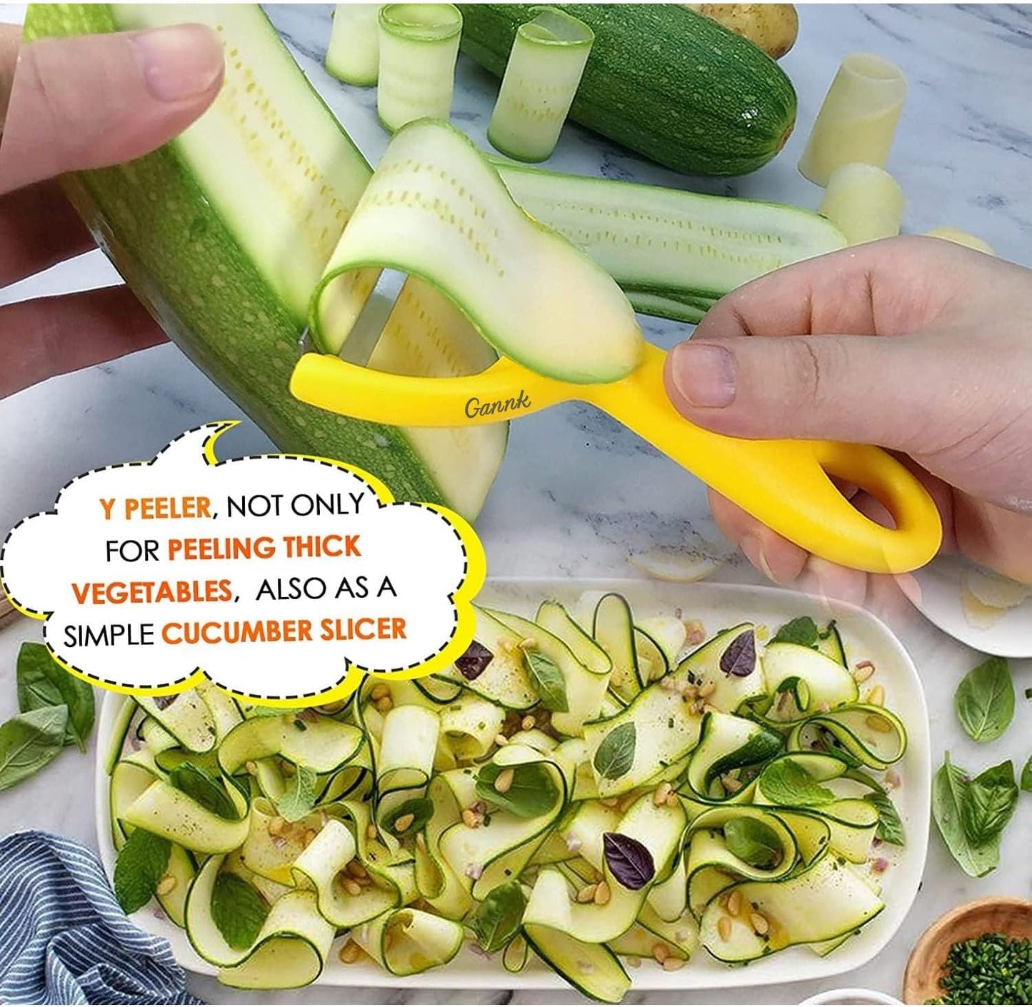 GANNK Vegetable Potato Peelers for Kitchen, Y Peeler for Apple Fruit Carrot Zucchini Cucumber Potatoes, Good Grip Veggie Peeler Makes Peeling Very Easy
