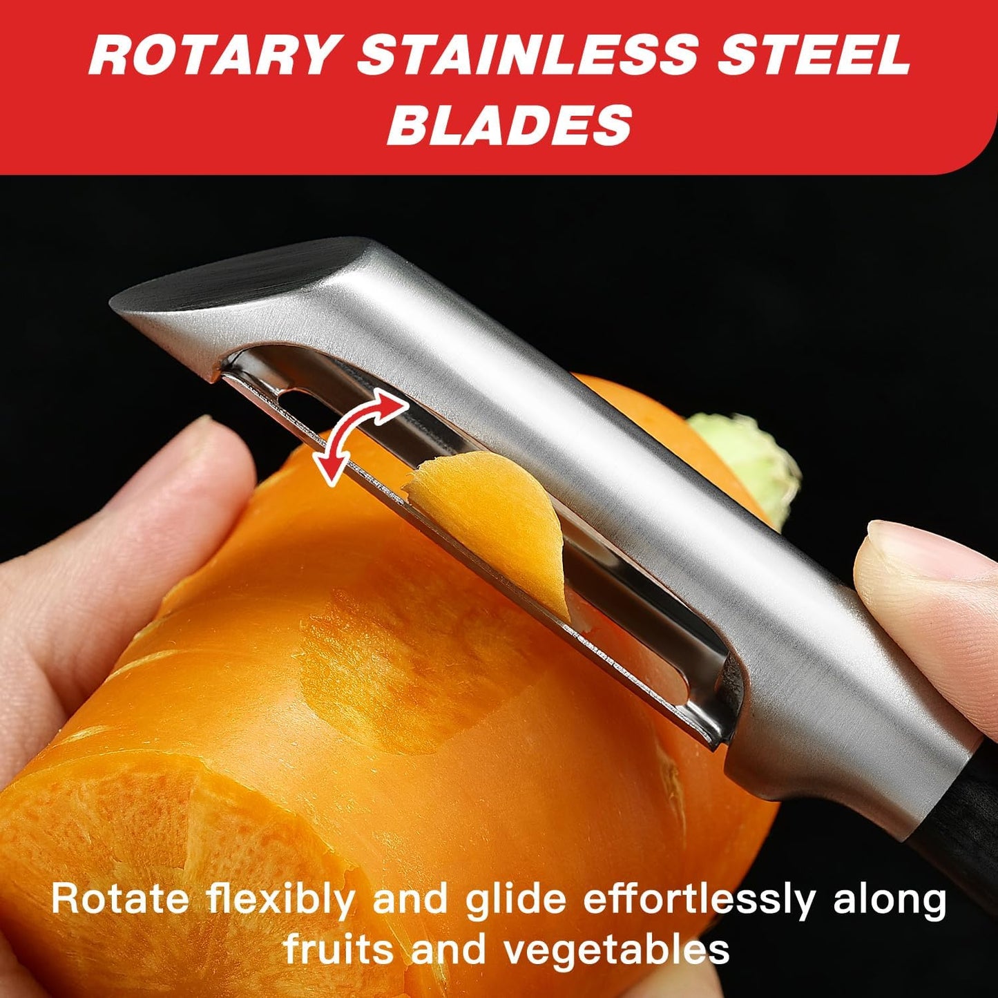 304 Stainless Steel Multi-Function Kitchen Peeler - With Solid Wood Handle, Sharp & Durable Blade, Effortlessly Peels Vegetables and Fruits, Essential Kitchen Tool