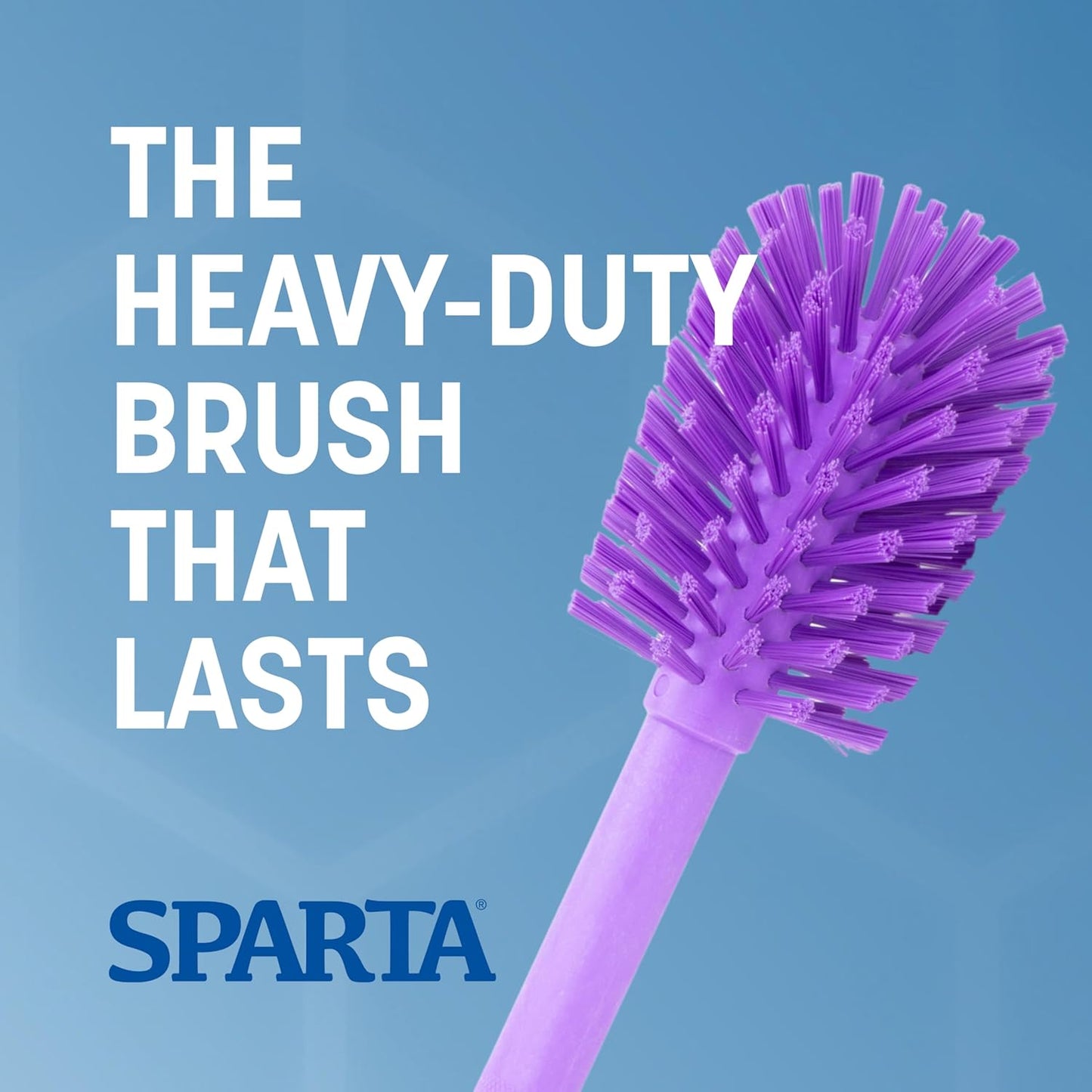 SPARTA Large Water Bottle Brush Ideal for Wide-Mouth Jars, Bottles and Tumblers, Dishwashing Tool with Handle for Home and Commercial Kitchens, Plastic, 12 Inches, Purple, (Pack of 6)