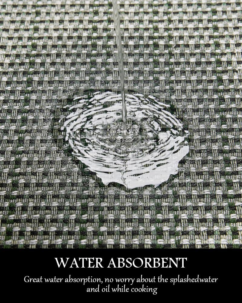 PADOOR Kitchen Mats for Floor, Kitchen Rugs Non Slip Washable, Rubber Backed Kitchen Runner Super Absorbent Kitchen Floor Mat Sink Rug, 20"x32" Green