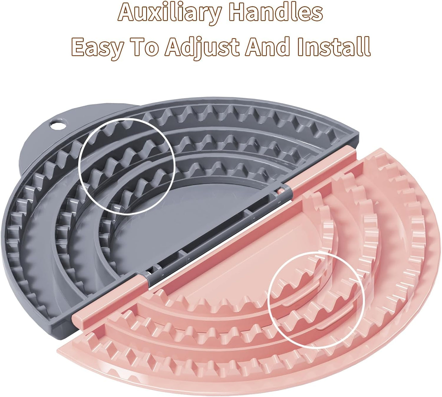 Tortilla Sealer,SELERS,Tacos tortilla crimper Maker Large,Removable & Adjustable 4"-6''-8" Crust,For Burritos,Pasties,Tortilla,Dumplings,Sandwich,Grey Pink (Grey Pink, 4"+6"+8")