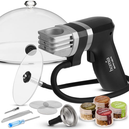 Cocktail Smoker Kit - Whiskey Smoker Kit - Smoke Infuser Birner PRO - Extended Kit, 12 PCS, with Accessories and Wood Chips - Cold Smoke for Food and Drinks - Gift for Men