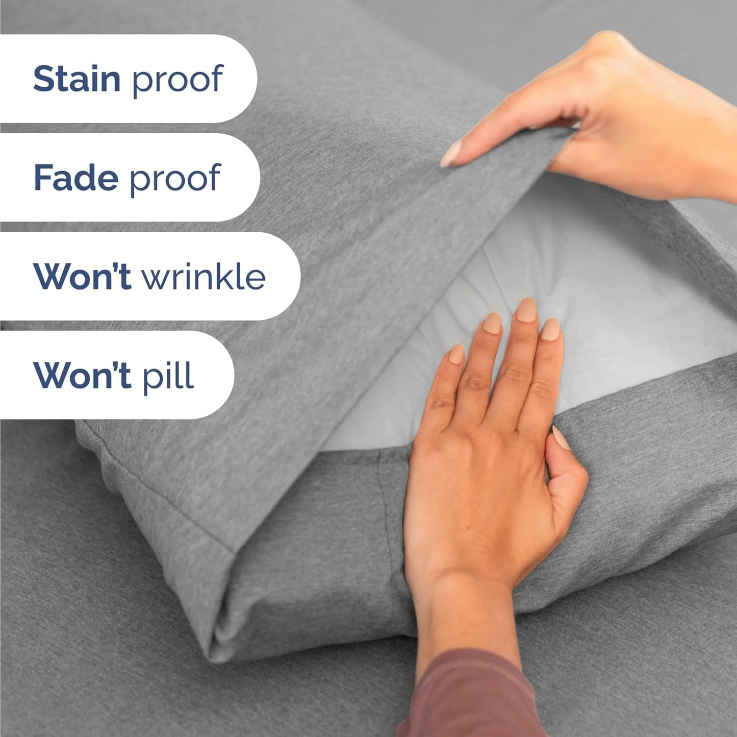 Twin Size 3 Piece Sheet Set - Comfy Breathable & Cooling Bed Sheets Set - Hotel Luxury Bedding for Women, Men, Kids, Teens, Boys & Girls - Deep Pockets, Soft & Wrinkle Free - Grey (Heathered Sheets)