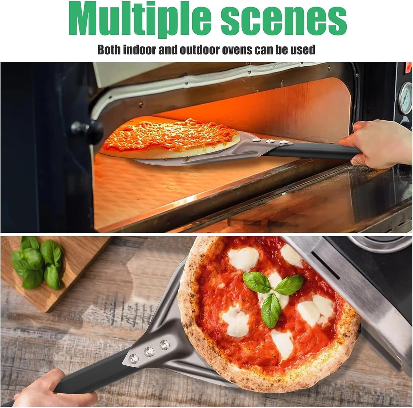 Pizza Turning Peel 6 Inch Round Aluminum Perforated Pizza Peel Turner with Metal Handle Pizza Paddle for Homemade Pizza Oven Accessories