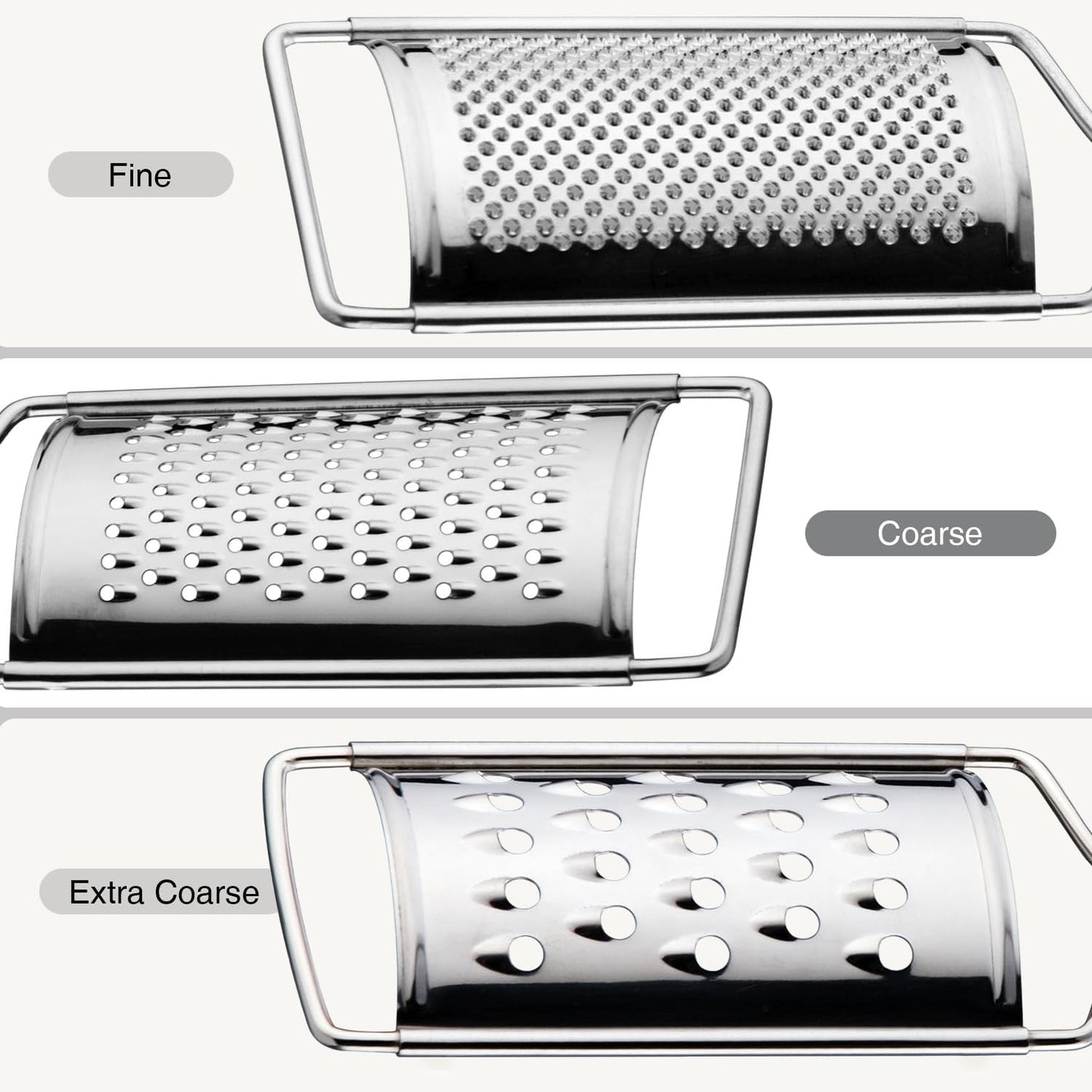 Stainless Steel Cheese Grater Set, Zester Set of 3 Kitchen Grater Lemon Zester for Kitchen, Suitable for Vegetable, Fruit, Chocolate