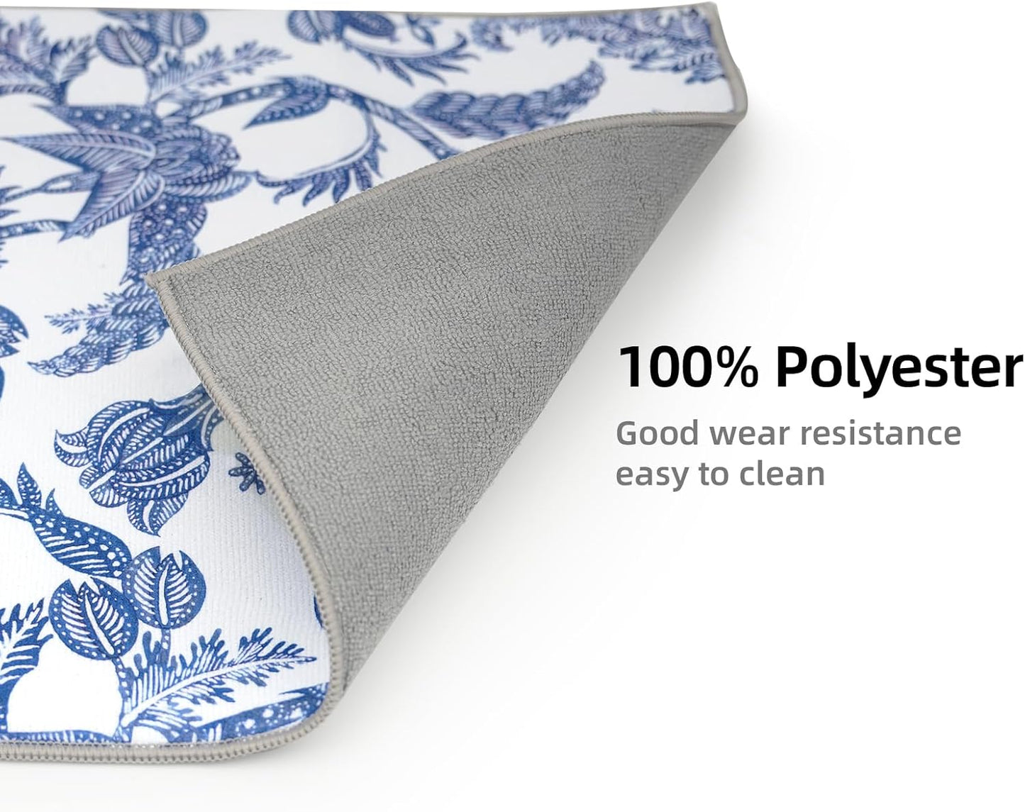 2 Packs Blue And White Porcelain Dish Drying mat, Drying Matt Kitchen Counter, Microfiber Dish Drying Mats, 20x15 inches, Dish Drainer Mat Kitchen Counter, Fast Drying, Kitchen Must-Have