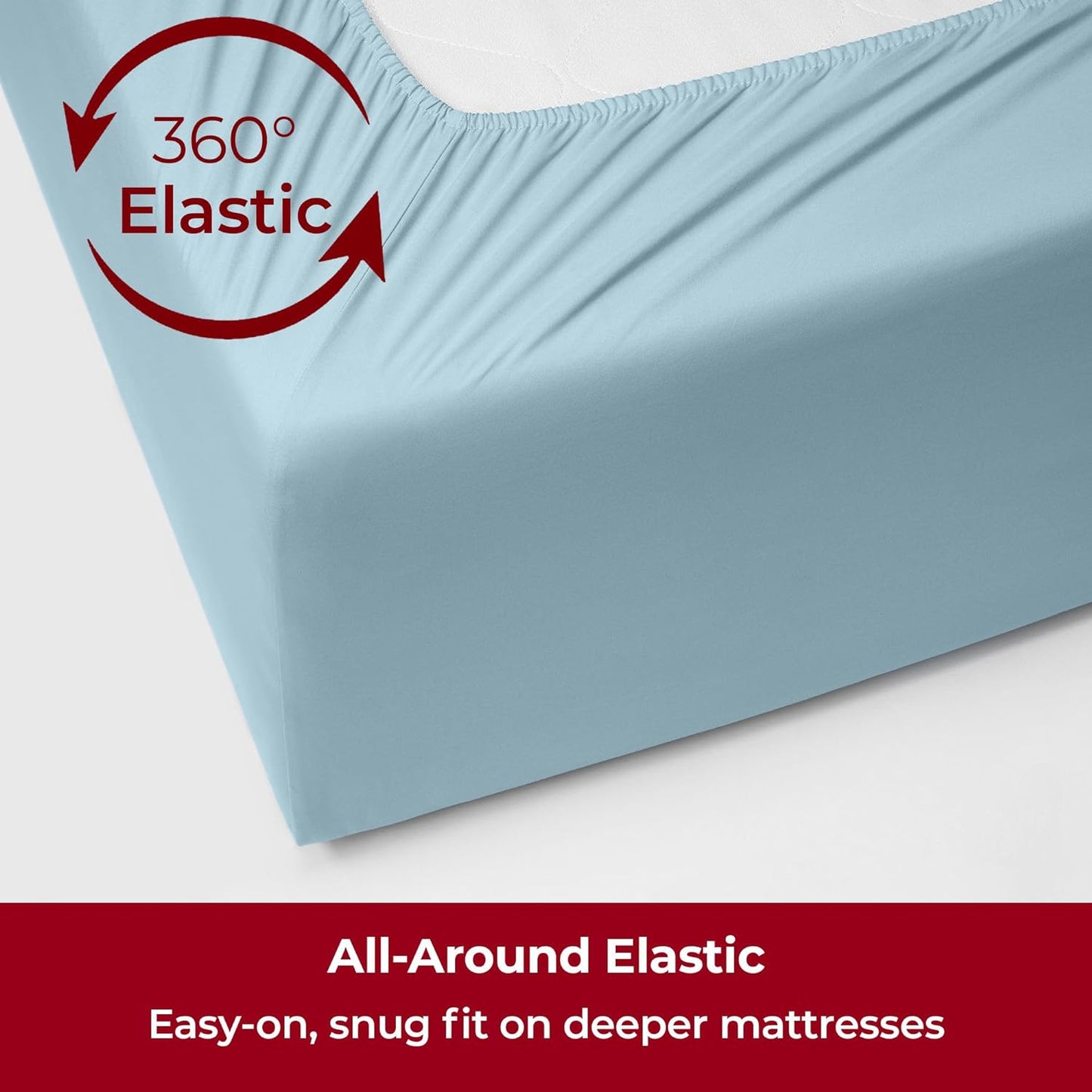 Mellanni Extra Deep King Sheets - 4 PC Iconic Collection Bedding - Hotel Luxury, Ultra Soft, Cooling Bed Sheets - Wrinkle, Fade, Stain Resistant (King, Aqua)